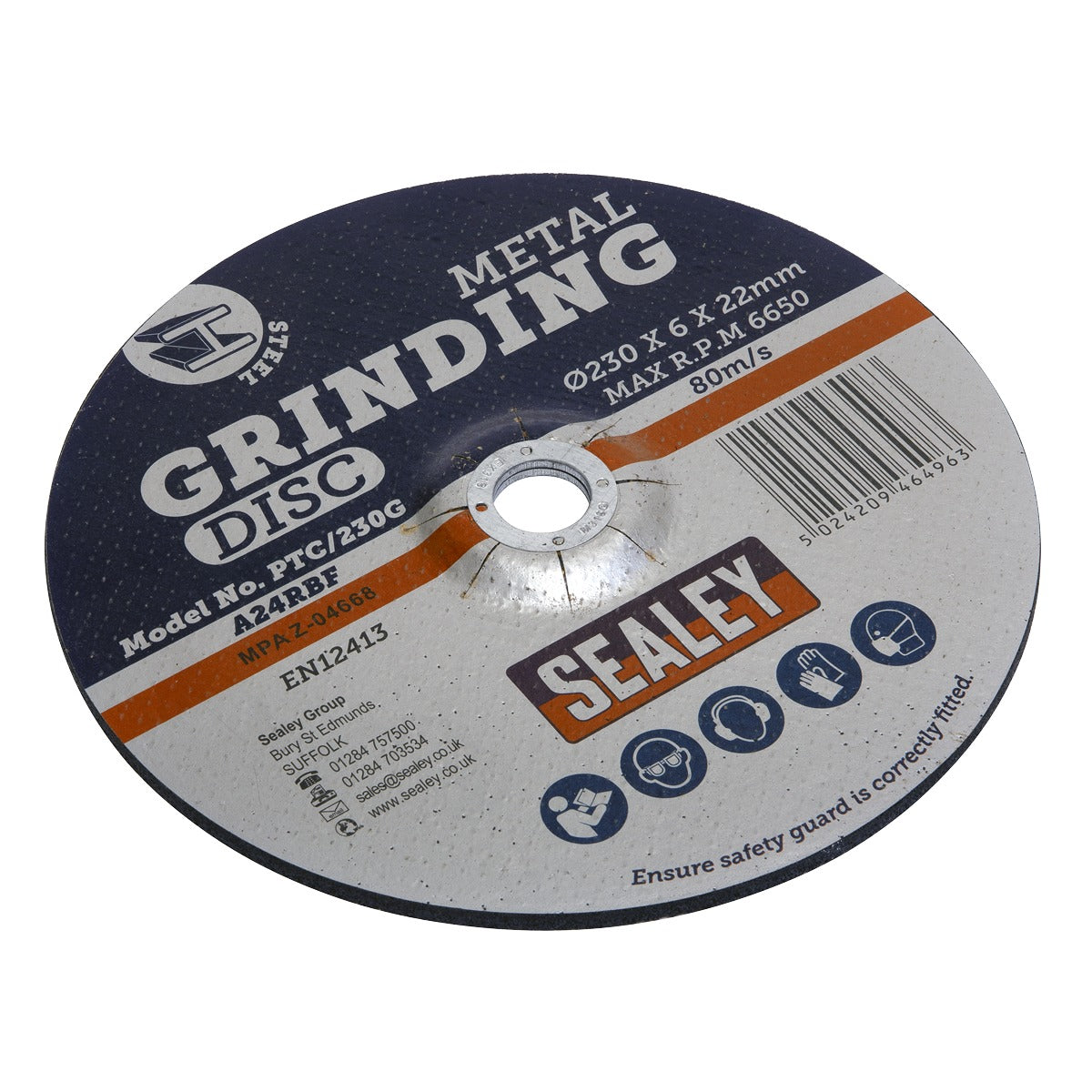 Sealey 230 x 6mm Grinding Disc 22mm Bore PTC/230G