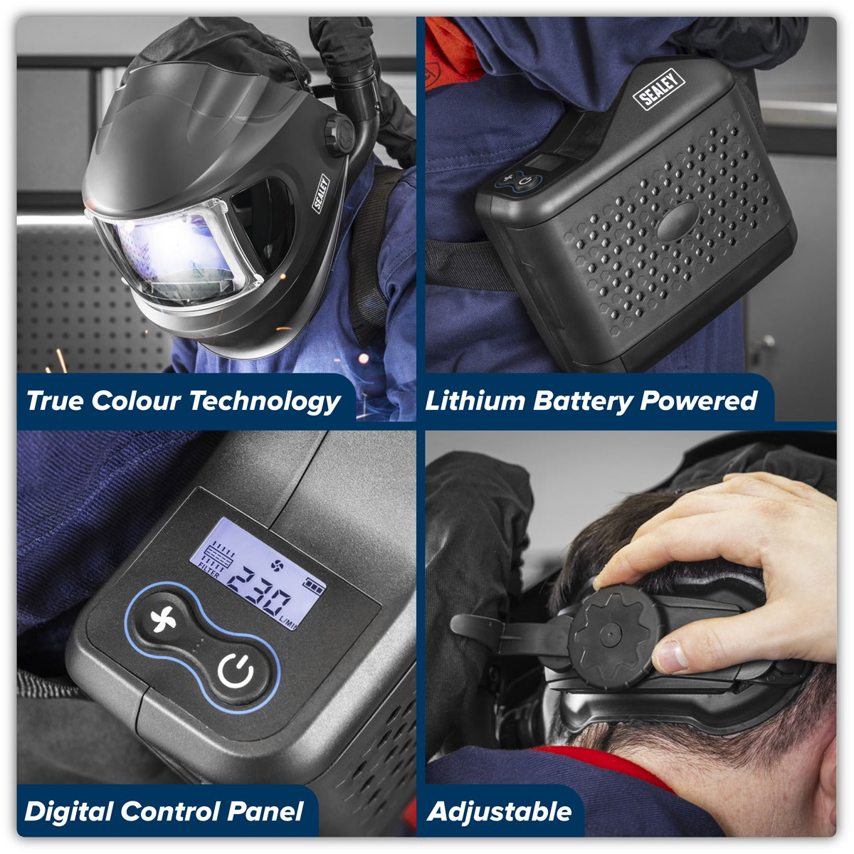 Sealey Auto Darkening Welding Helmet with TH3 Powered Air Purifying Respirator (PAPR) PWH618