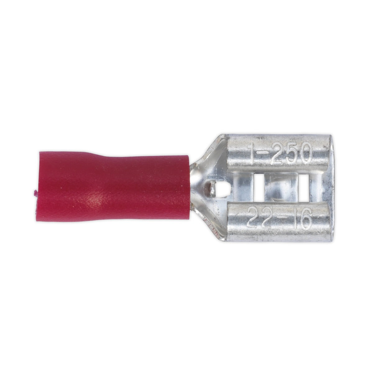 Sealey Push-On Female Terminal 6.3mm, Red - Pack of 100 RT21