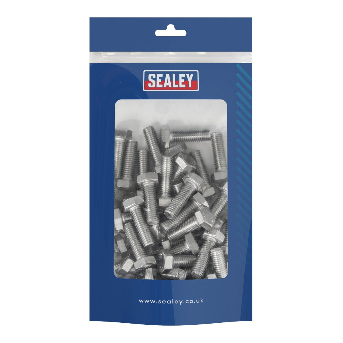 Sealey Stainless Steel Hex Head Set Screw DIN 933 - M8 X 25 A2 - Pack of 50 S825S
