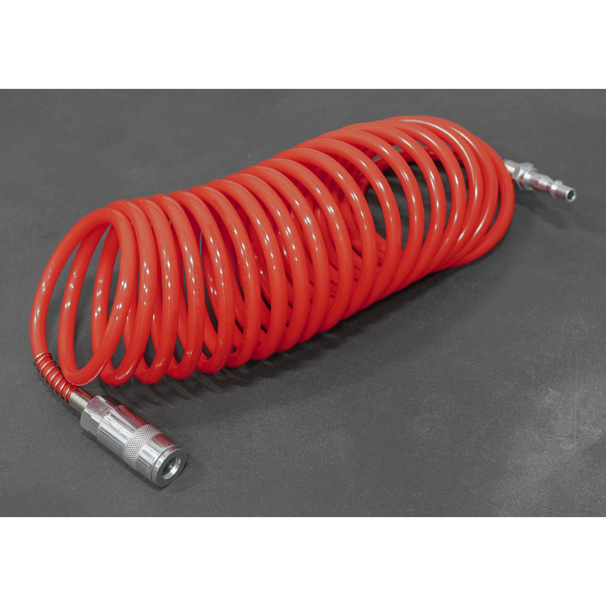 Sealey PE Coiled Air Hose with Couplings 5m x 5mm SA305
