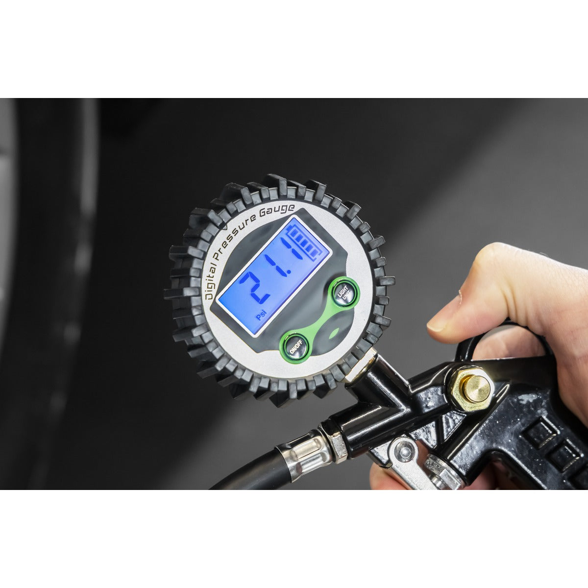 Sealey Digital Pistol Grip Tyre Inflator with Clip-On Connector SA332D