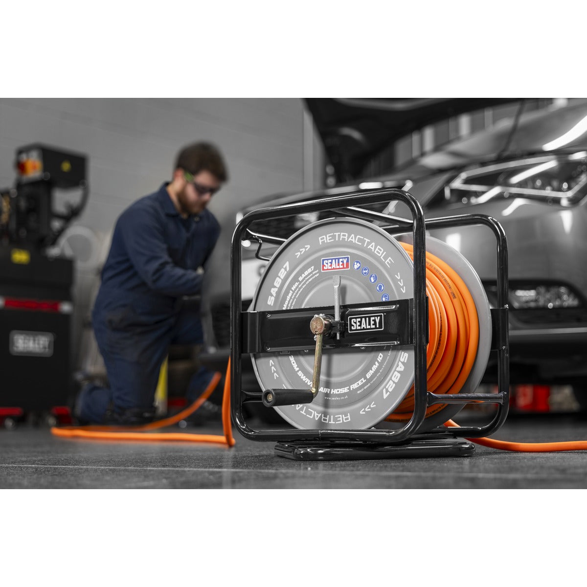 Sealey 30m Swivel Air Hose Reel 6mm ID SA827