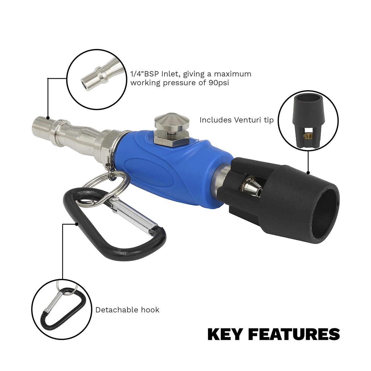 Sealey Mini Air Blow Gun with Venturi Tip SA904