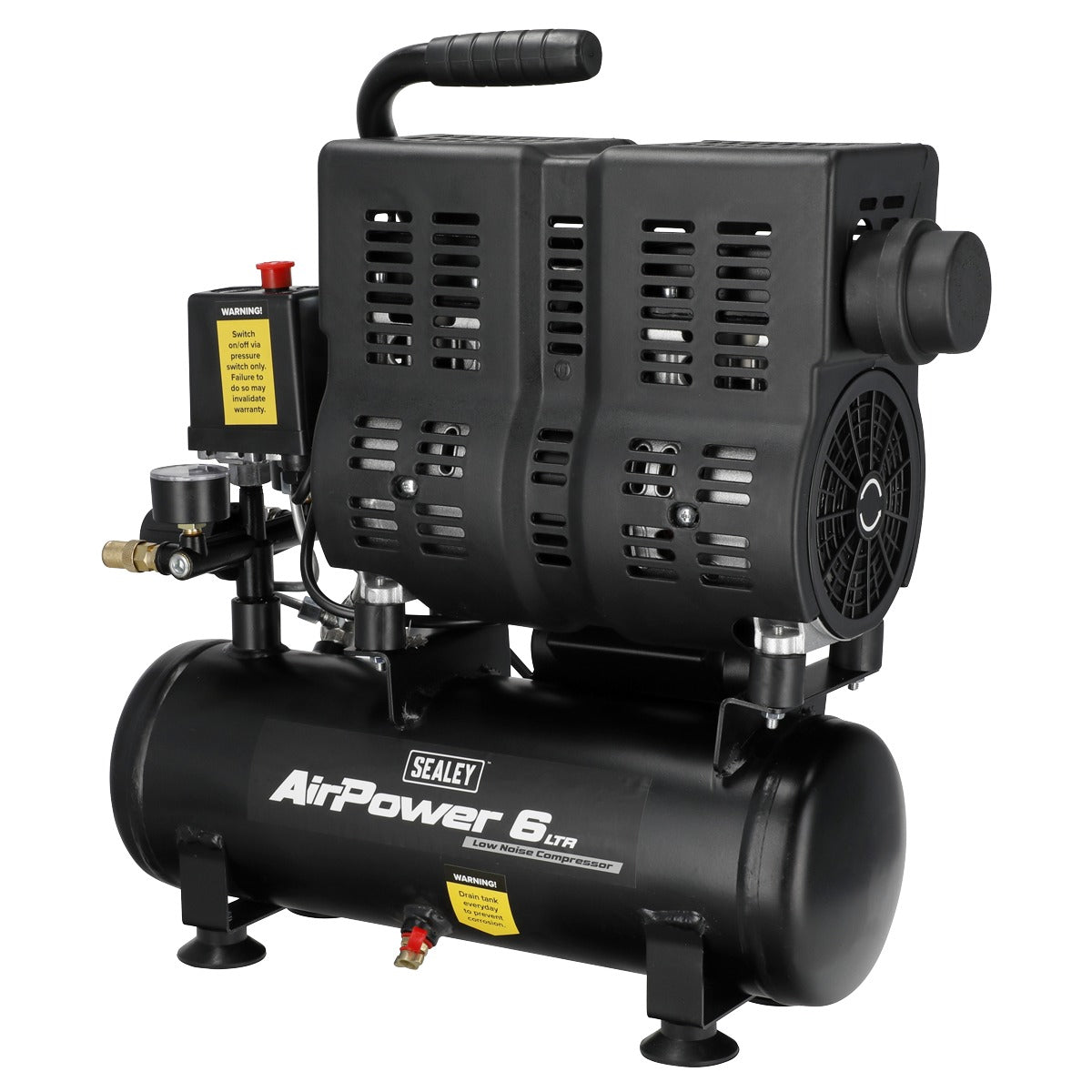 Sealey 6L Oil Free Low Noise Direct Drive Air Compressor 1hp SAC6000S