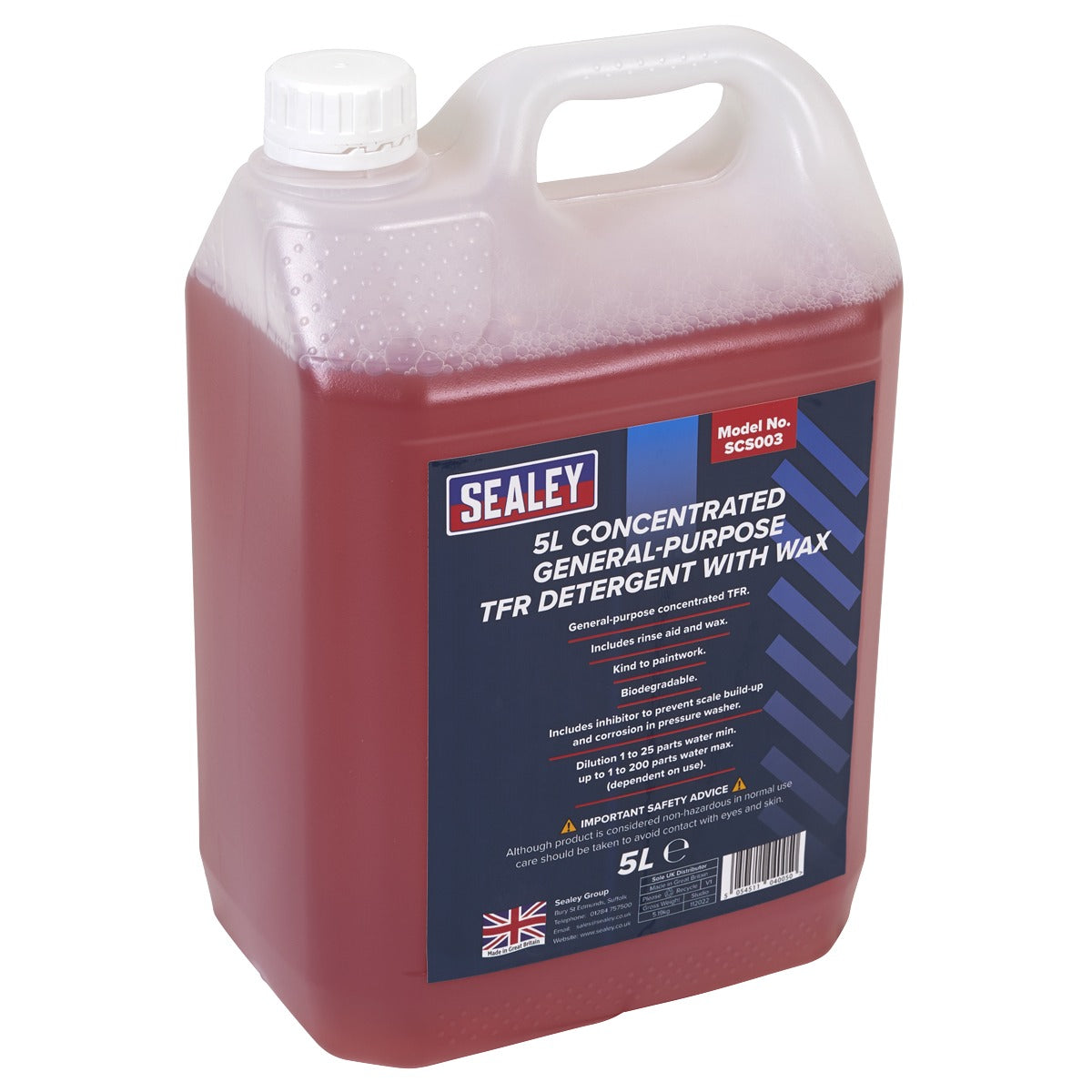 Sealey Concentrated General-Purpose TFR Detergent with Wax 5L SCS003