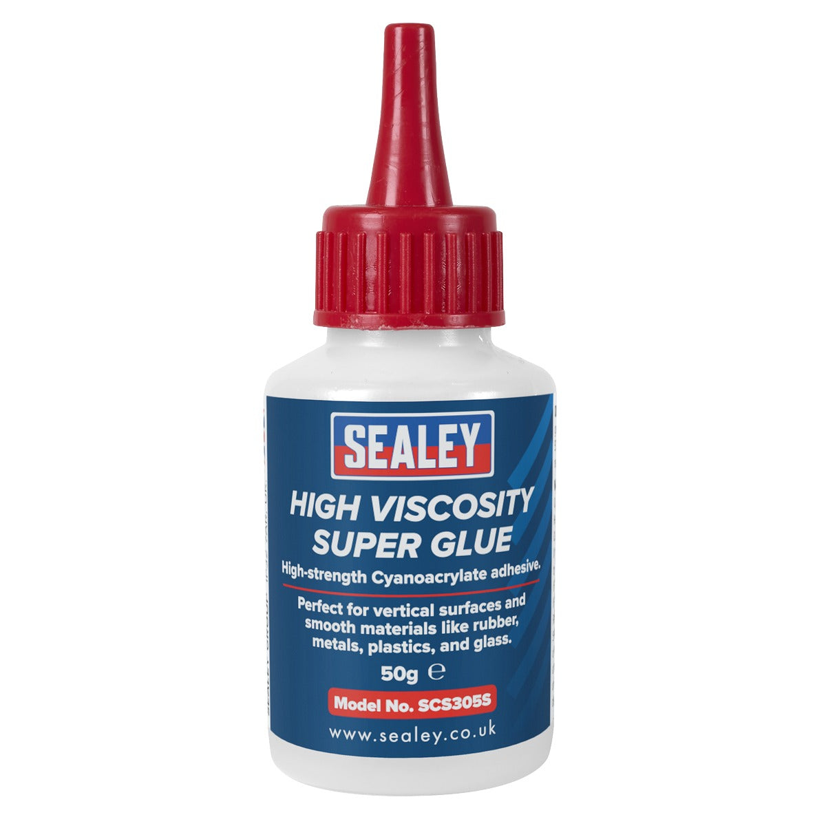 Sealey High Viscosity Super Glue - Cyanoacrylate Adhesive, Fast-Bonding Formula 50g 25pc - Clear SCS305