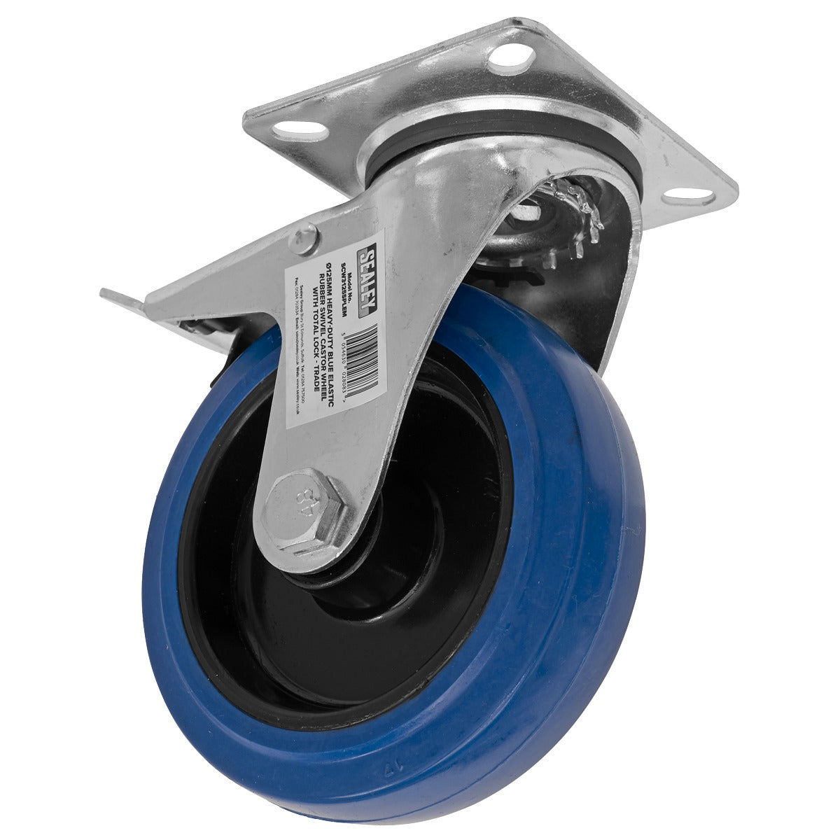 Sealey 125mm Castor Wheel with Swivel Plate & Total Lock SCW3125SPLEM