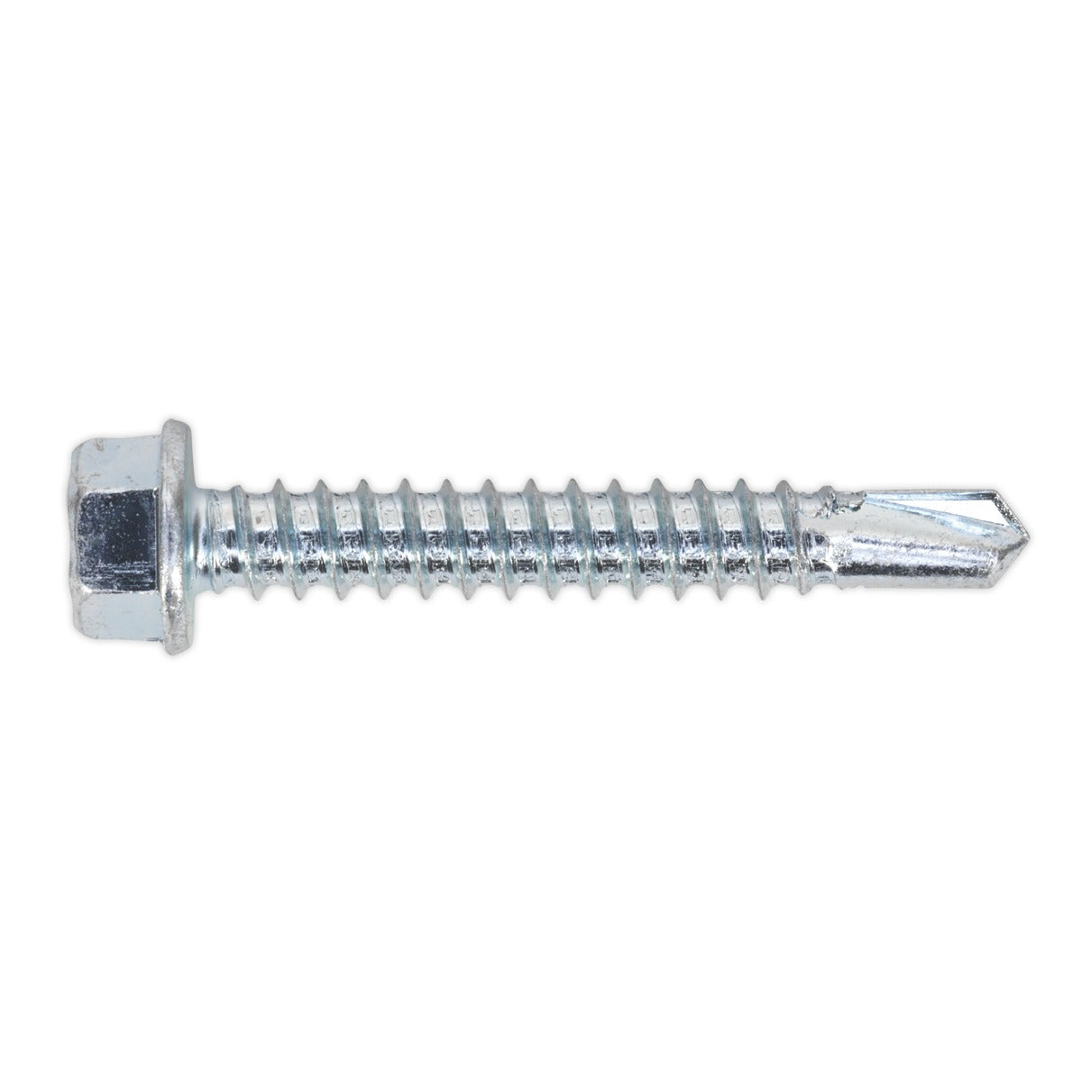 Sealey Zinc Plated Self-Drilling Hex Head Screw 5.5 x 38mm - Pack of 100 SDHX5538