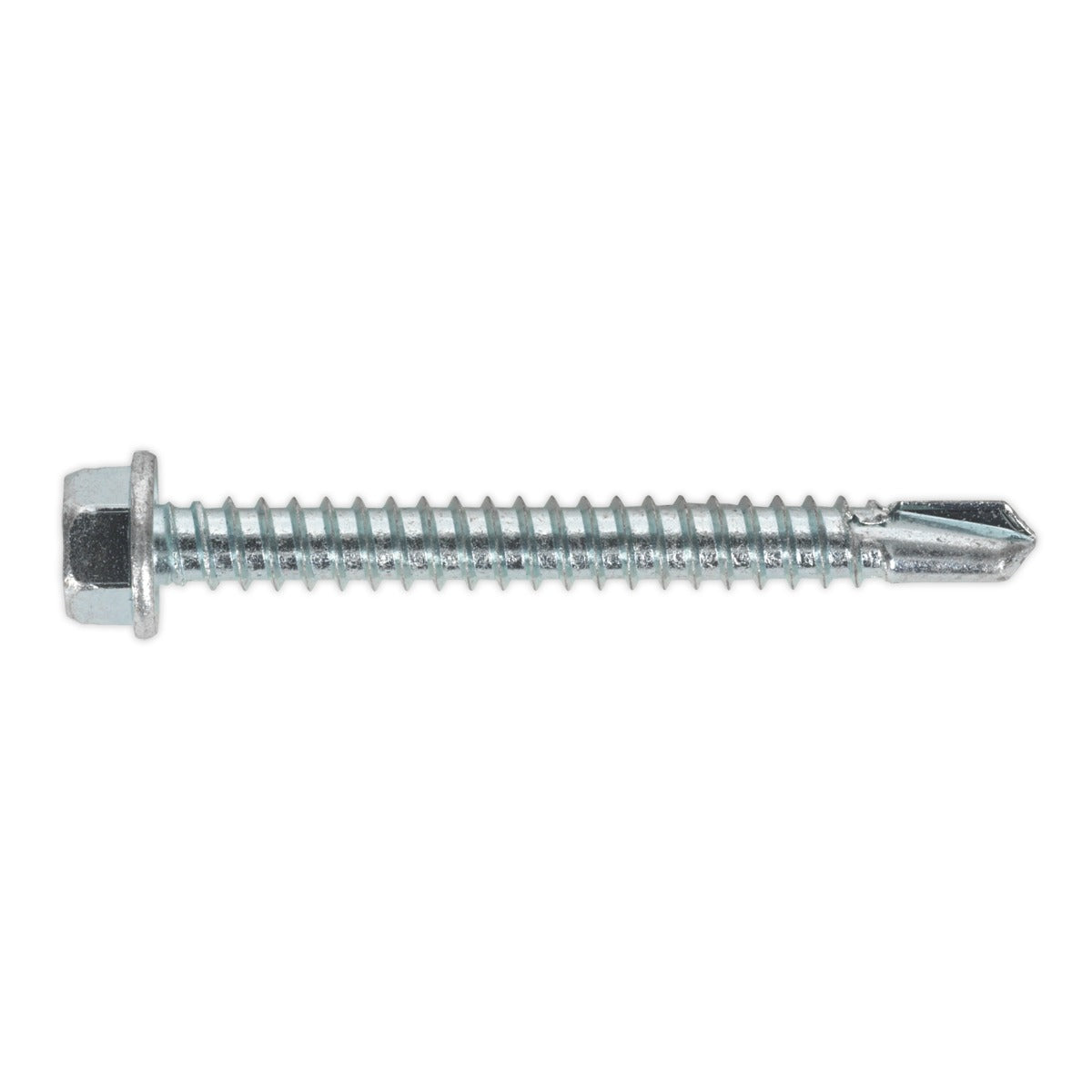 Sealey Zinc Plated Self-Drilling Hex Head Screw 5.5 x 50mm - Pack of 100 SDHX5550