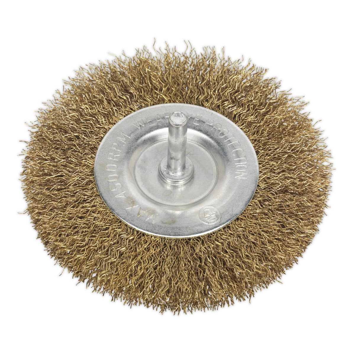 Sealey 100mm Crimped Flat Wire Brush with 6mm Shaft SFB100