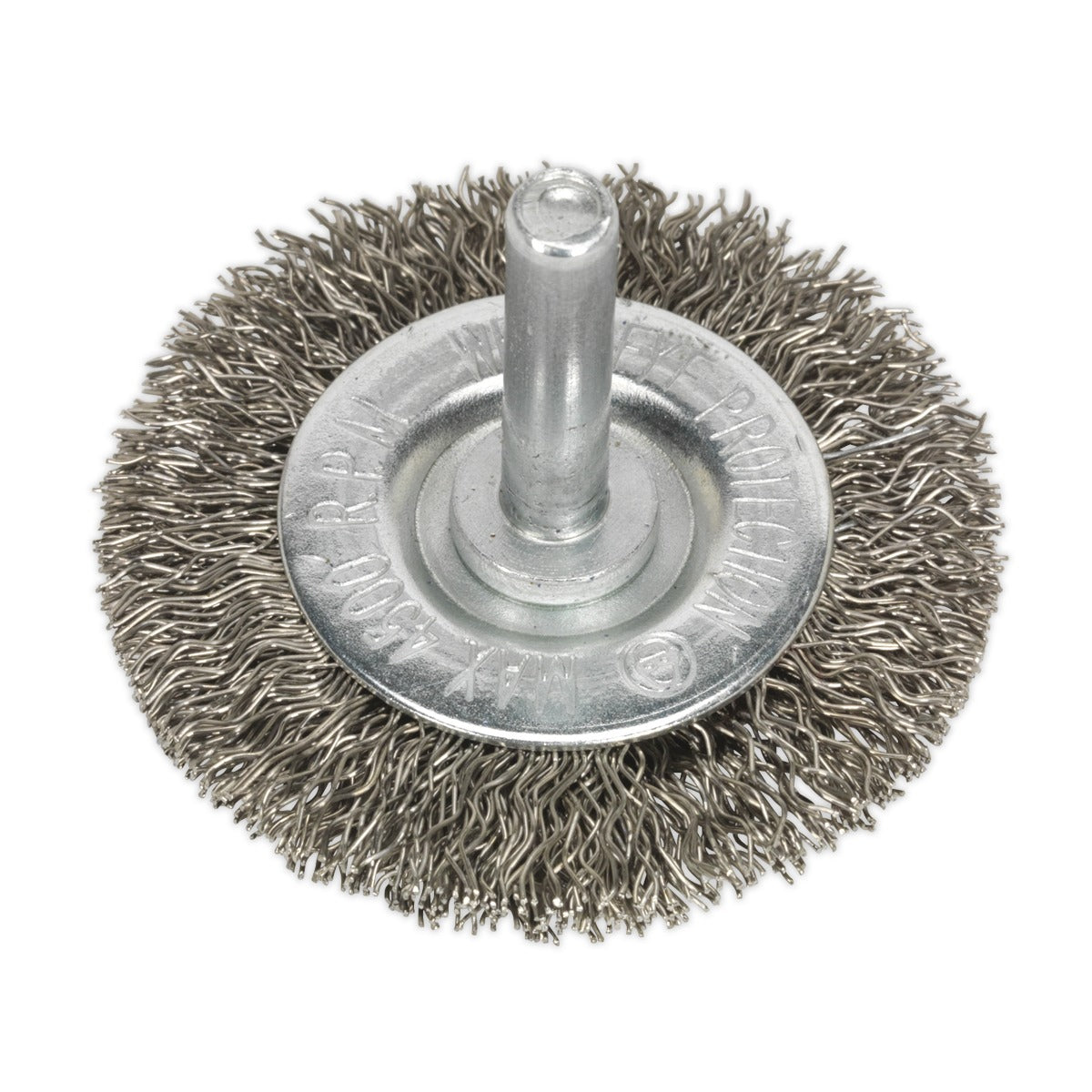 Sealey 50mm Crimped Flat Wire Brush with 6mm Shaft SFBS50