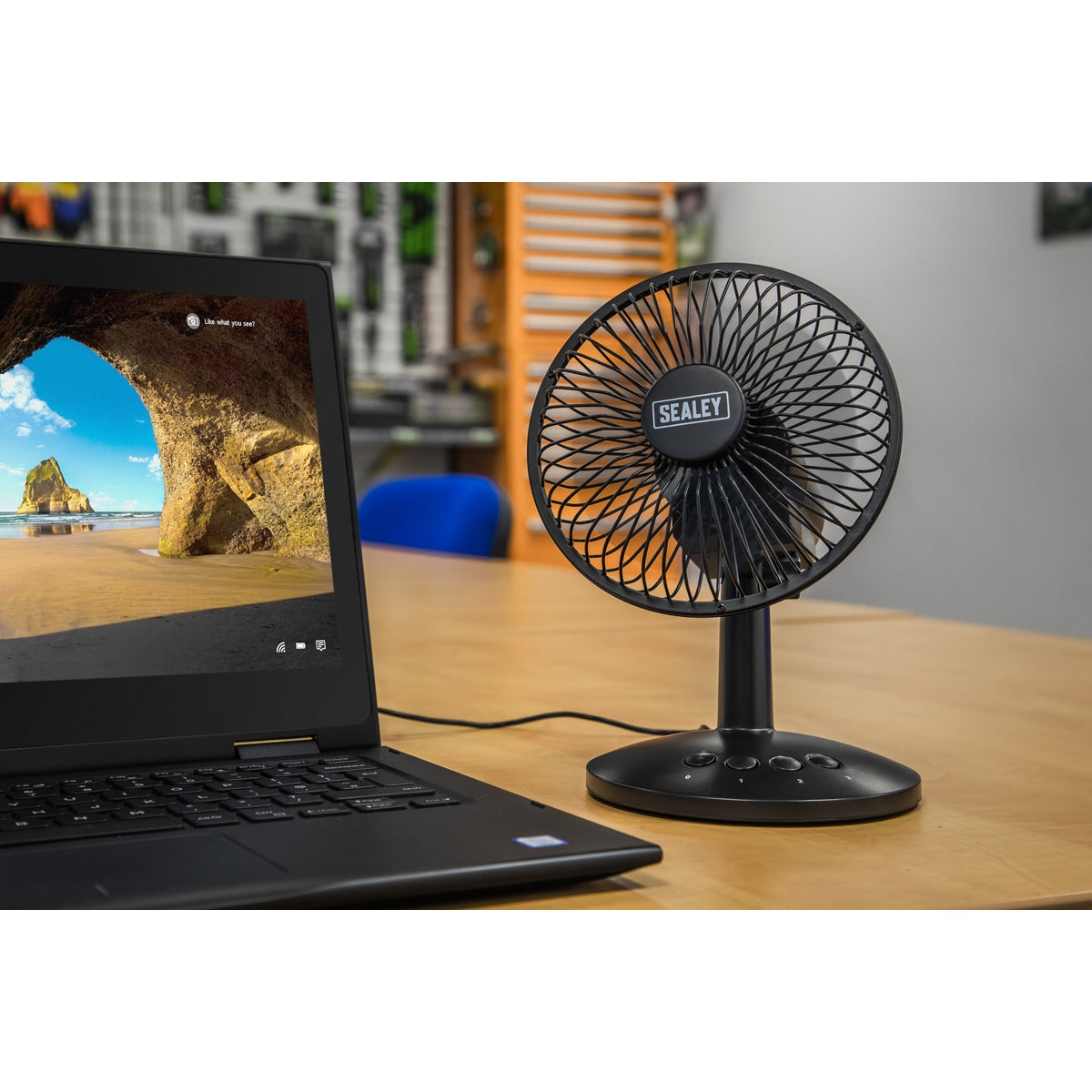 Sealey 6" Oscillating USB Desk Fan 3-Speed SFF6USB