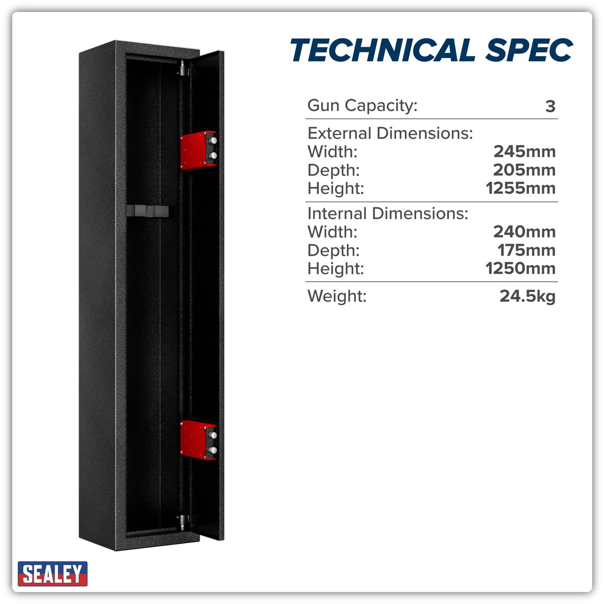 Sealey 3 Gun Cabinet SGS3
