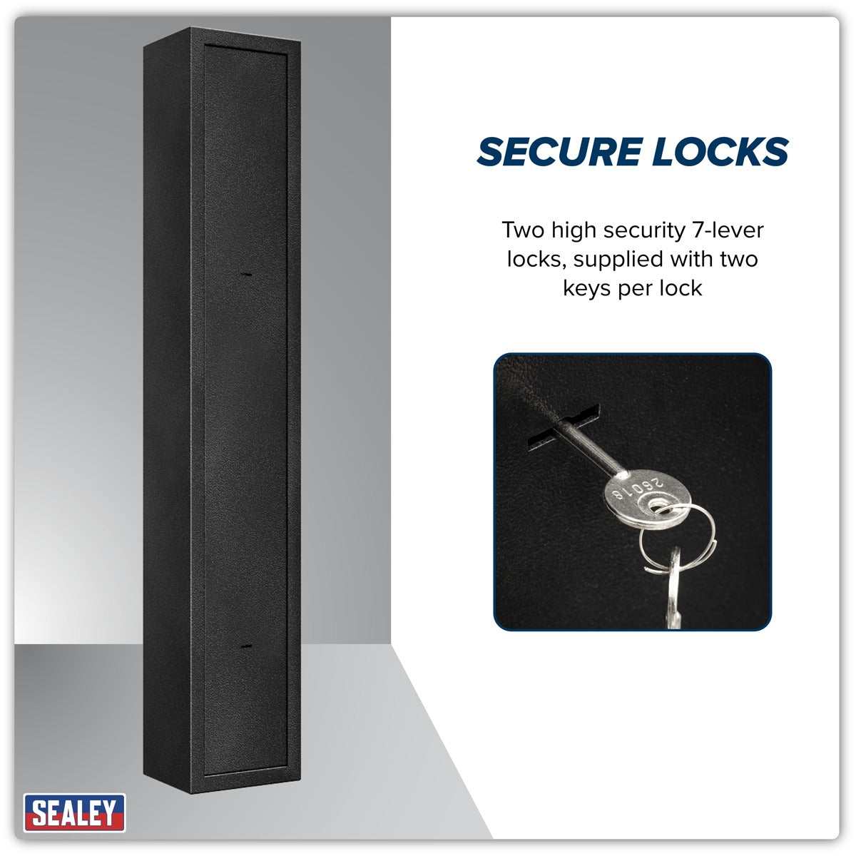 Sealey 3 Gun Cabinet with Ammo Safe SGS3AB