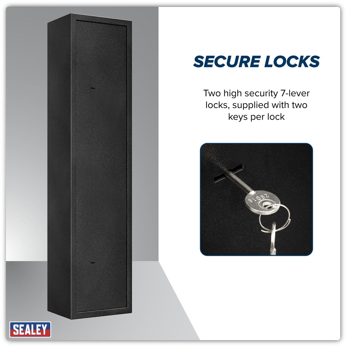 Sealey 5 Gun Cabinet with Ammo Safe SGS5AB