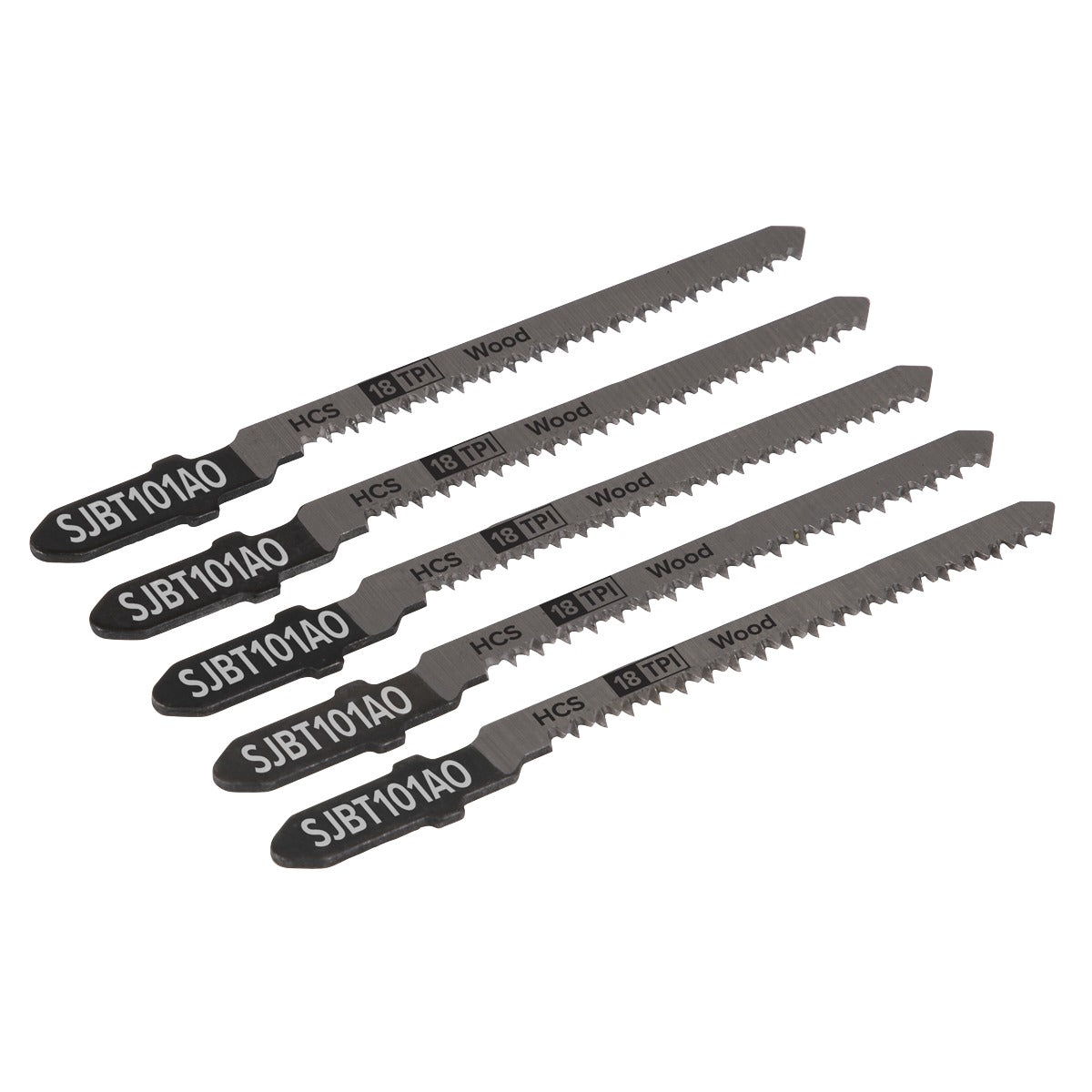 Sealey Jigsaw Blade for Hard Wood 83mm 18tpi - Pack of 5 SJBT101AO
