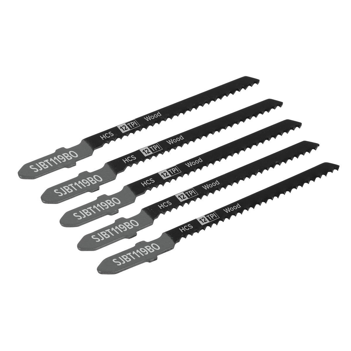 Sealey Jigsaw Blade for General Wood 75mm 12tpi - Pack of 5 SJBT119BO