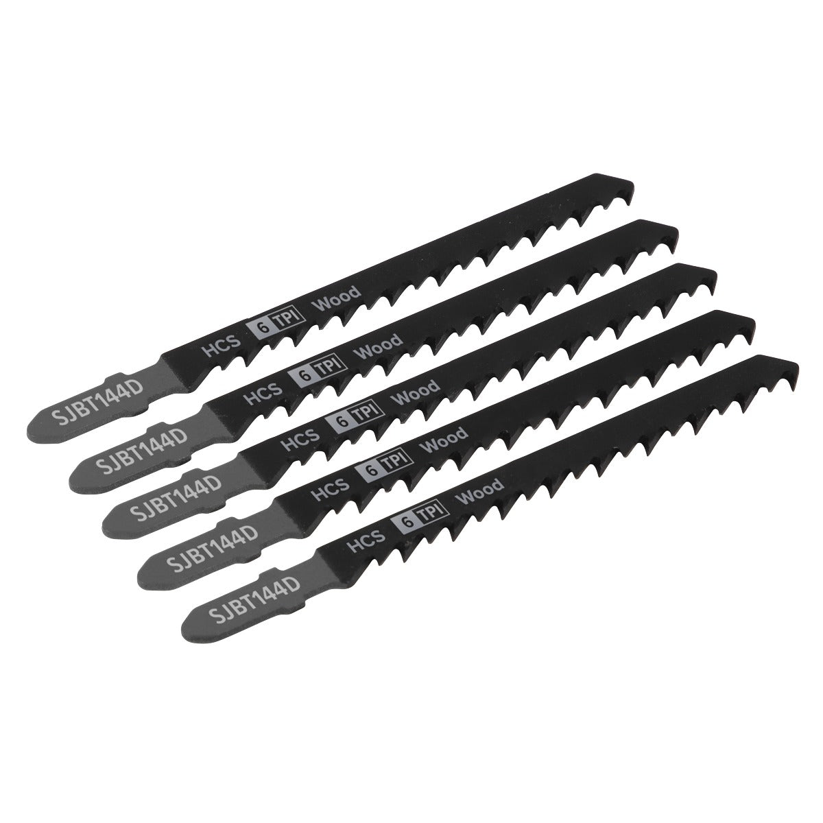 Sealey Jigsaw Blade for General Wood 100mm 6tpi - Pack of 5 SJBT144D