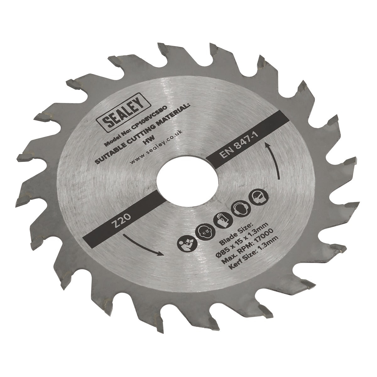 Sealey 20tpu Circular Saw Blade Ø85 x 15 x 1.3mm SM85B20