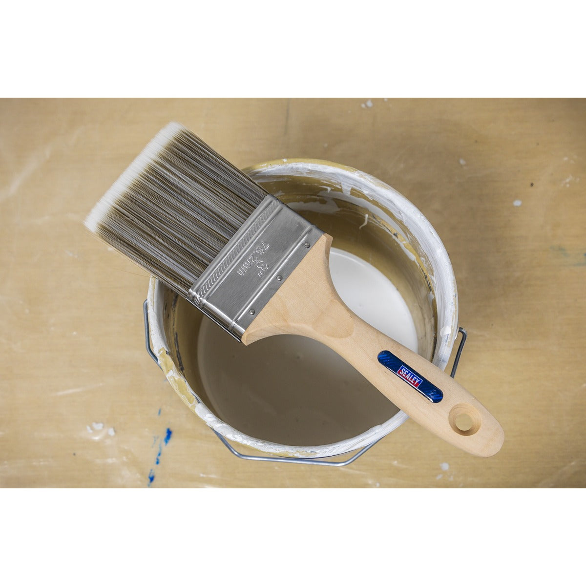 Sealey Wooden Handle Paint Brush 76mm SPBS76W