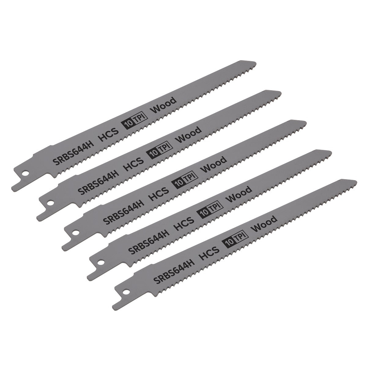 Sealey Reciprocating Saw Blade for Clean Wood 150mm 10tpi - Pack of 5 SRBS644H