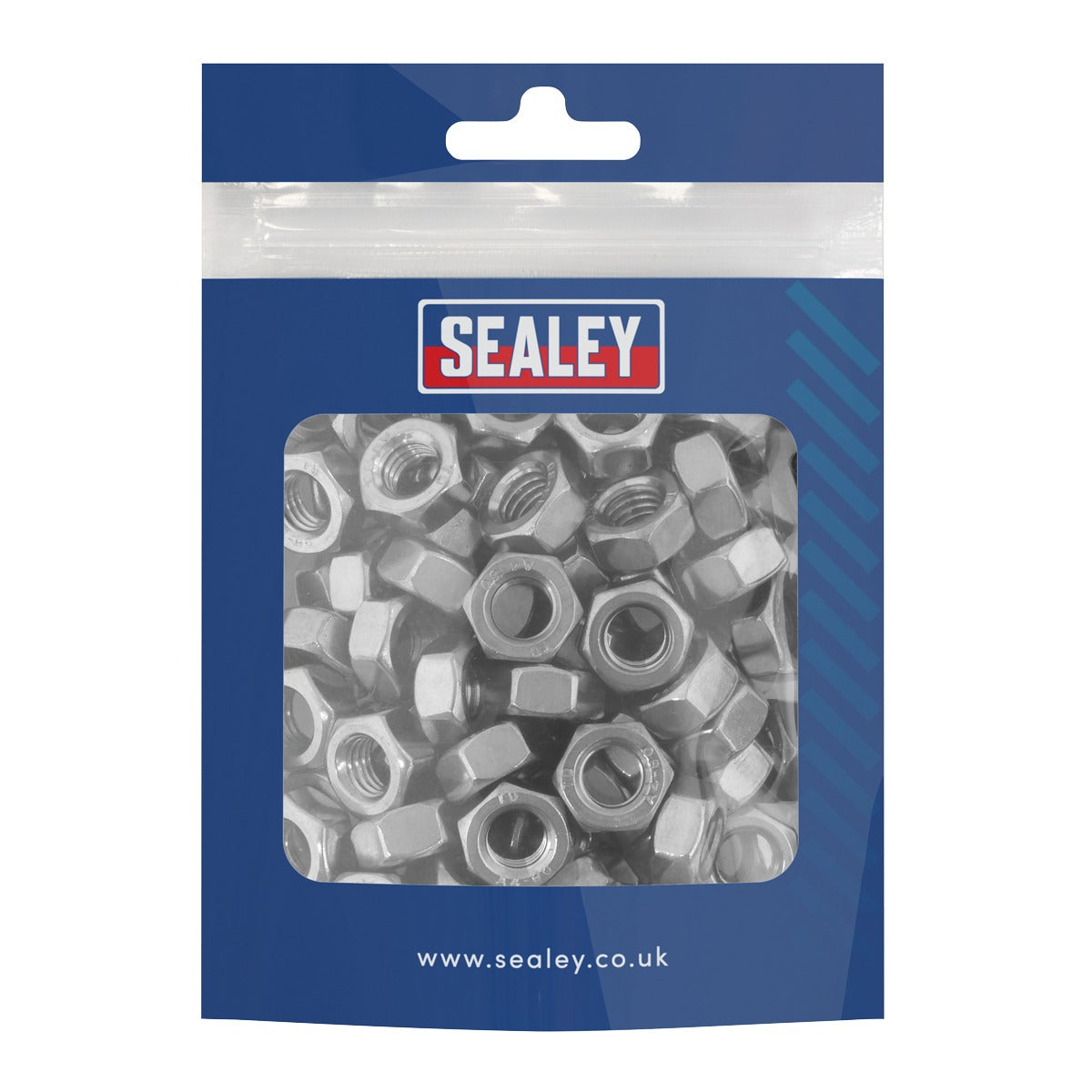 Sealey Stainless Steel Full Nut M8 x 1.25mm pitch, DIN 934 - Pack of 100 SS8