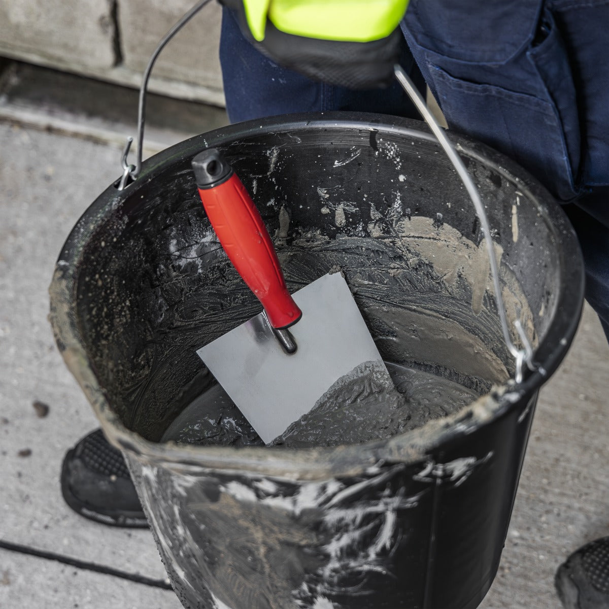 Sealey Stainless Steel Bucket Trowel with Rubber Handle 180mm T1204