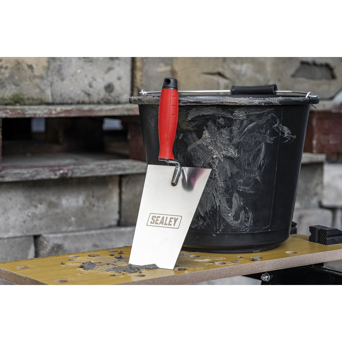 Sealey Stainless Steel Bucket Trowel with Rubber Handle 180mm T1204