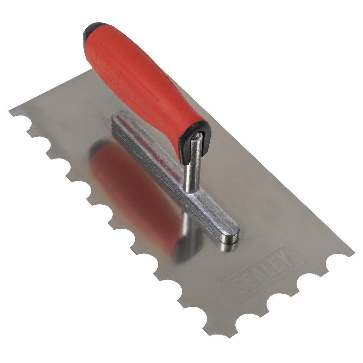 Sealey Stainless Steel Semicircle Tooth Trowel with Rubber Handle & Aluminium Foot 270mm T6701
