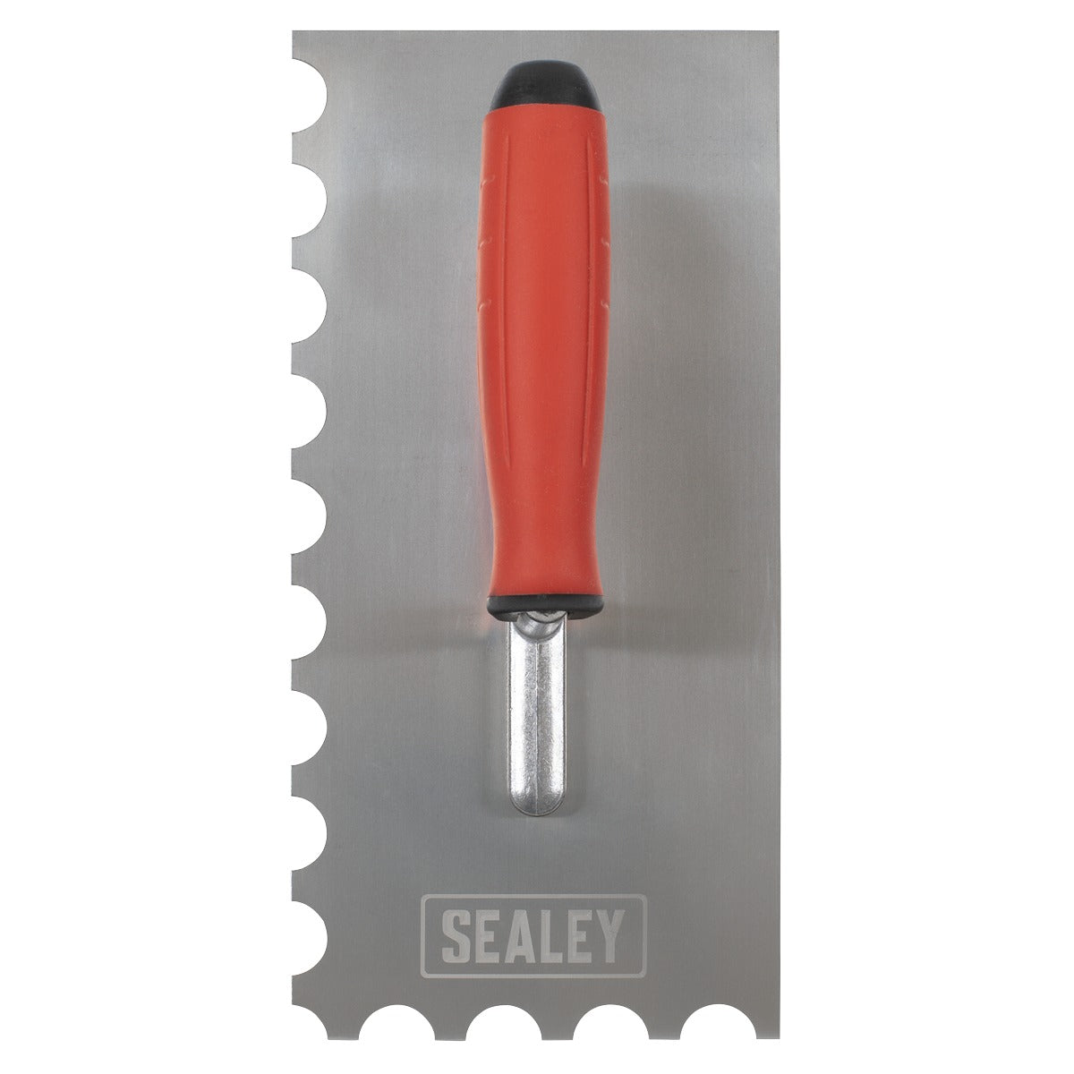 Sealey Stainless Steel Semicircle Tooth Trowel with Rubber Handle & Aluminium Foot 270mm T6701