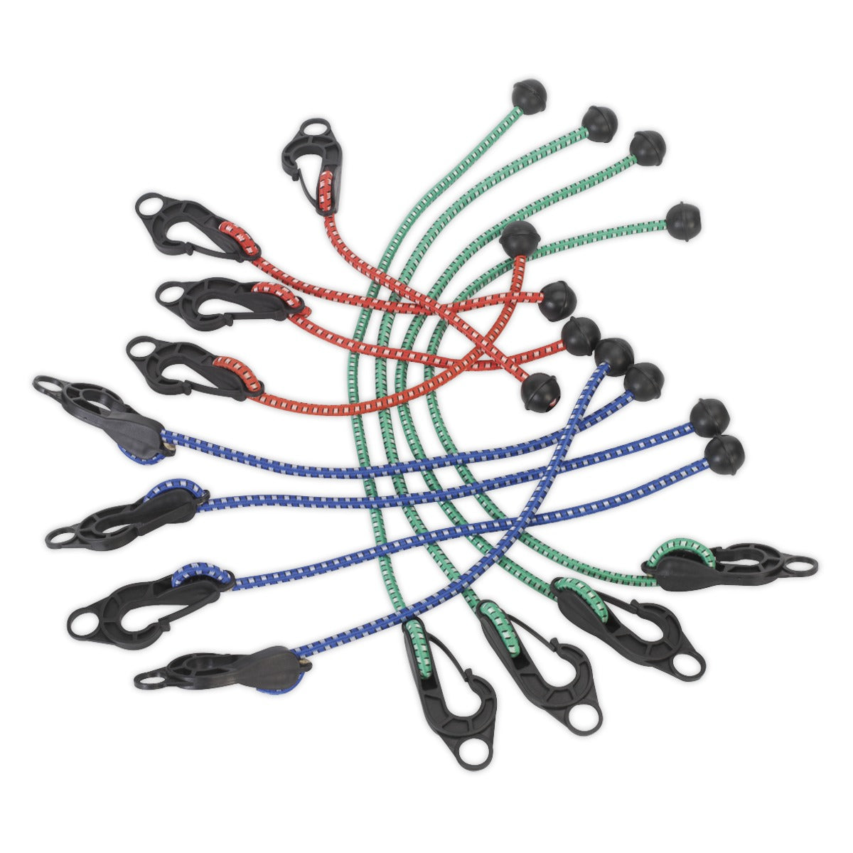 Sealey Assorted Tarpaulin Bungee Cord Set 12pc TARP12