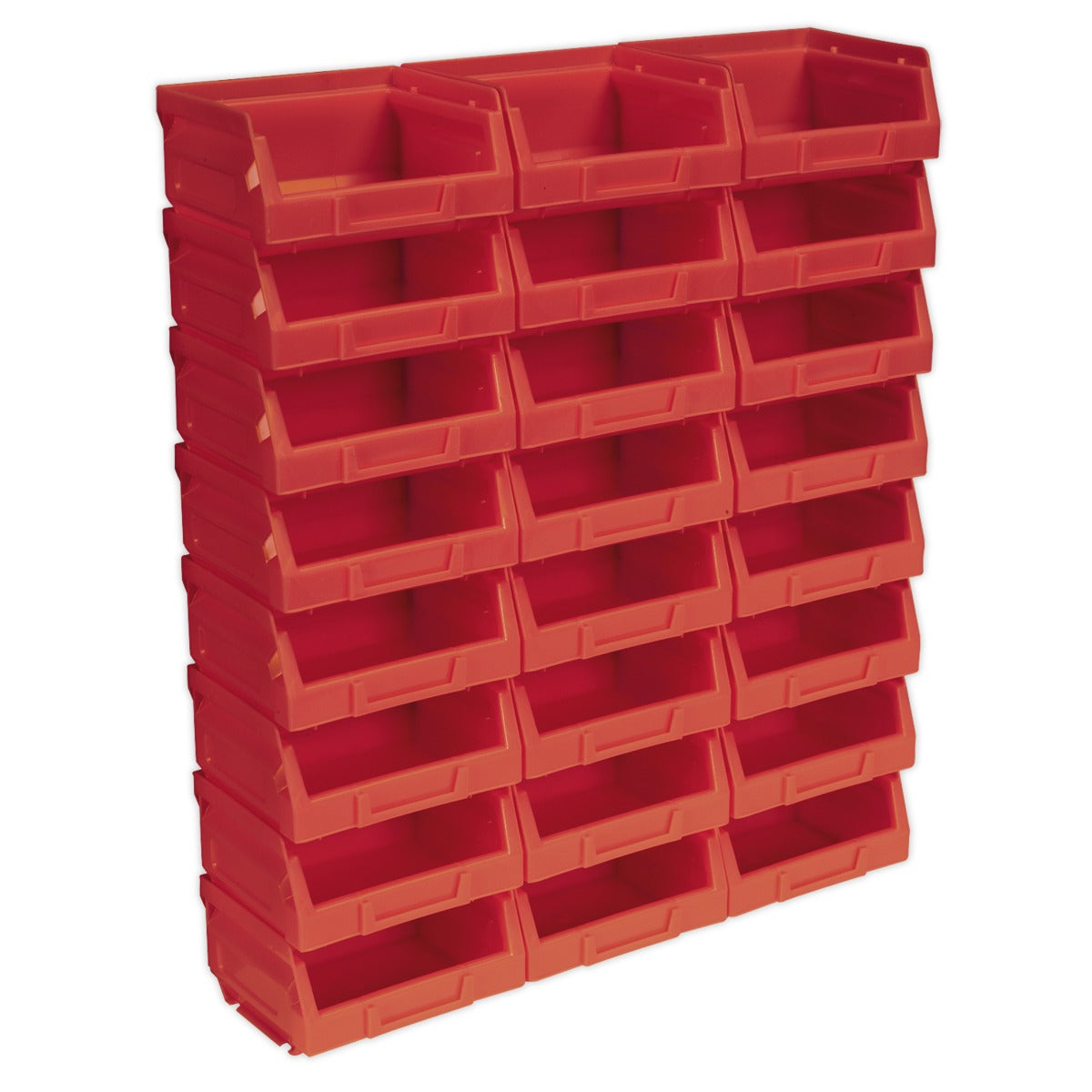 Sealey Plastic Storage Bin 105 x 85 x 55mm, Red - Pack of 24 TPS124R
