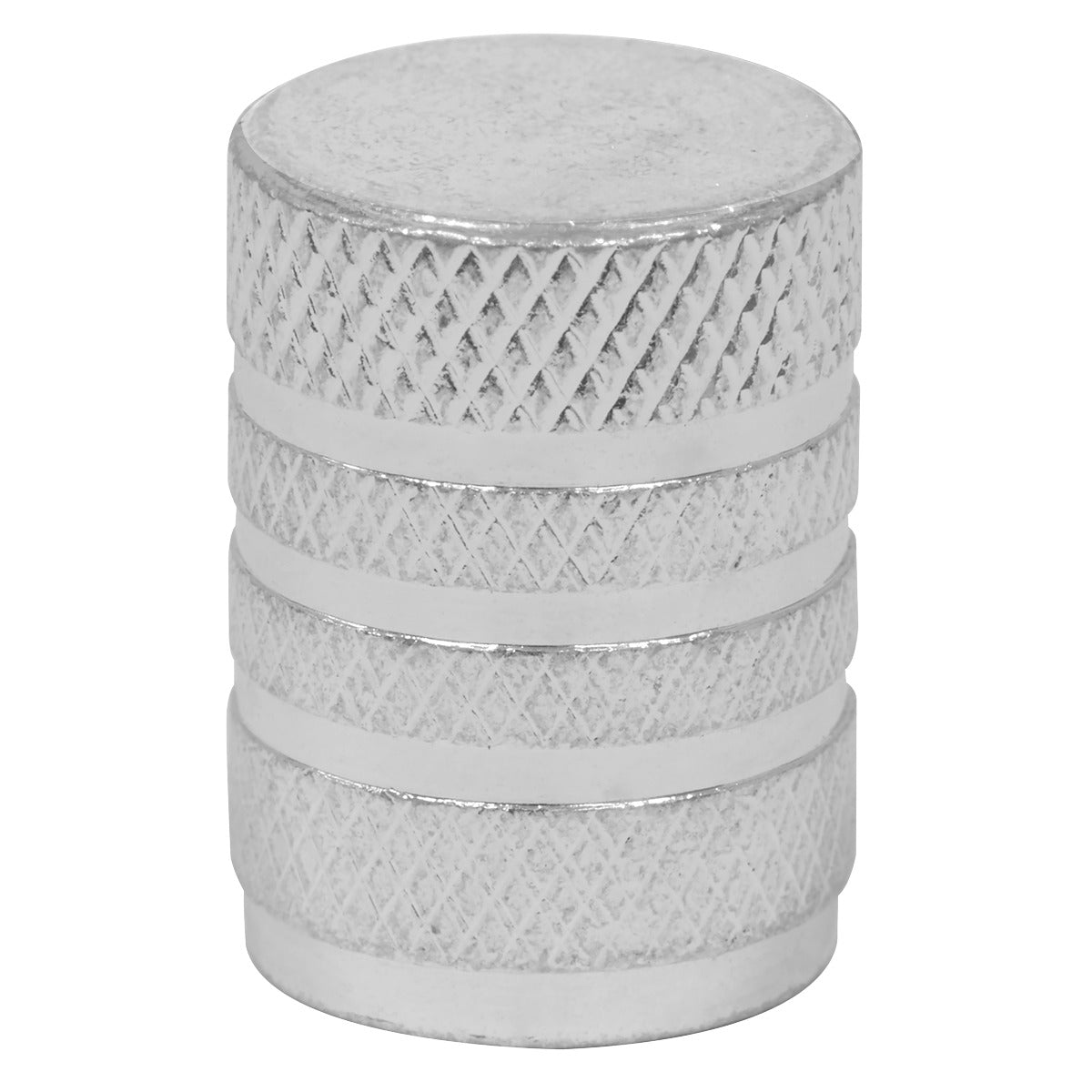 Sealey Aluminium Valve Cap 4pc - Silver Anodised VCA4