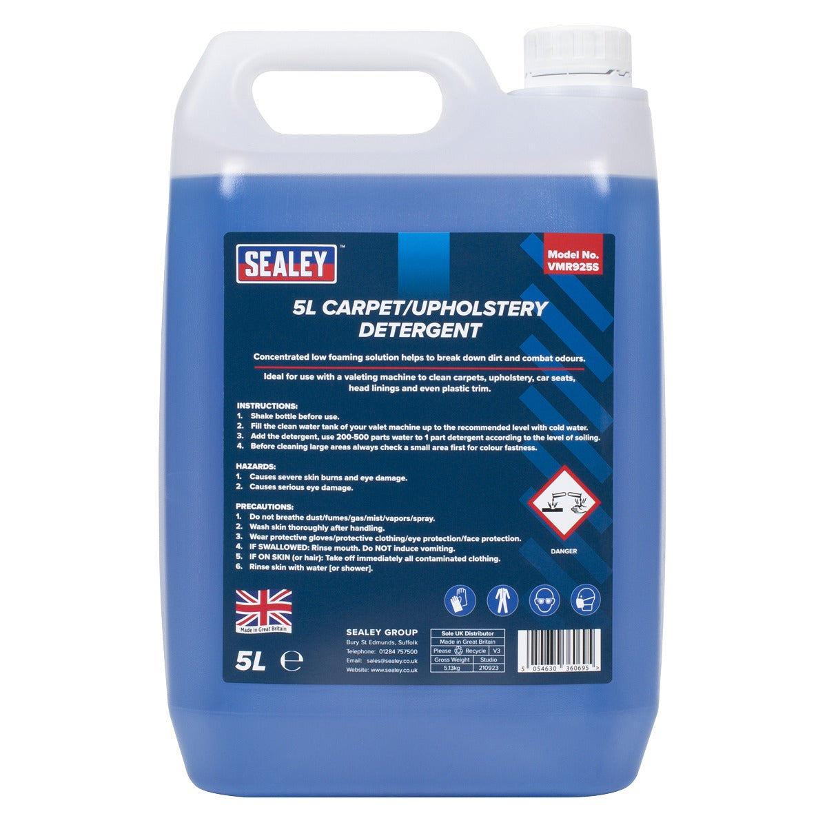 Sealey Carpet/Upholstery Detergent 5L VMR925S