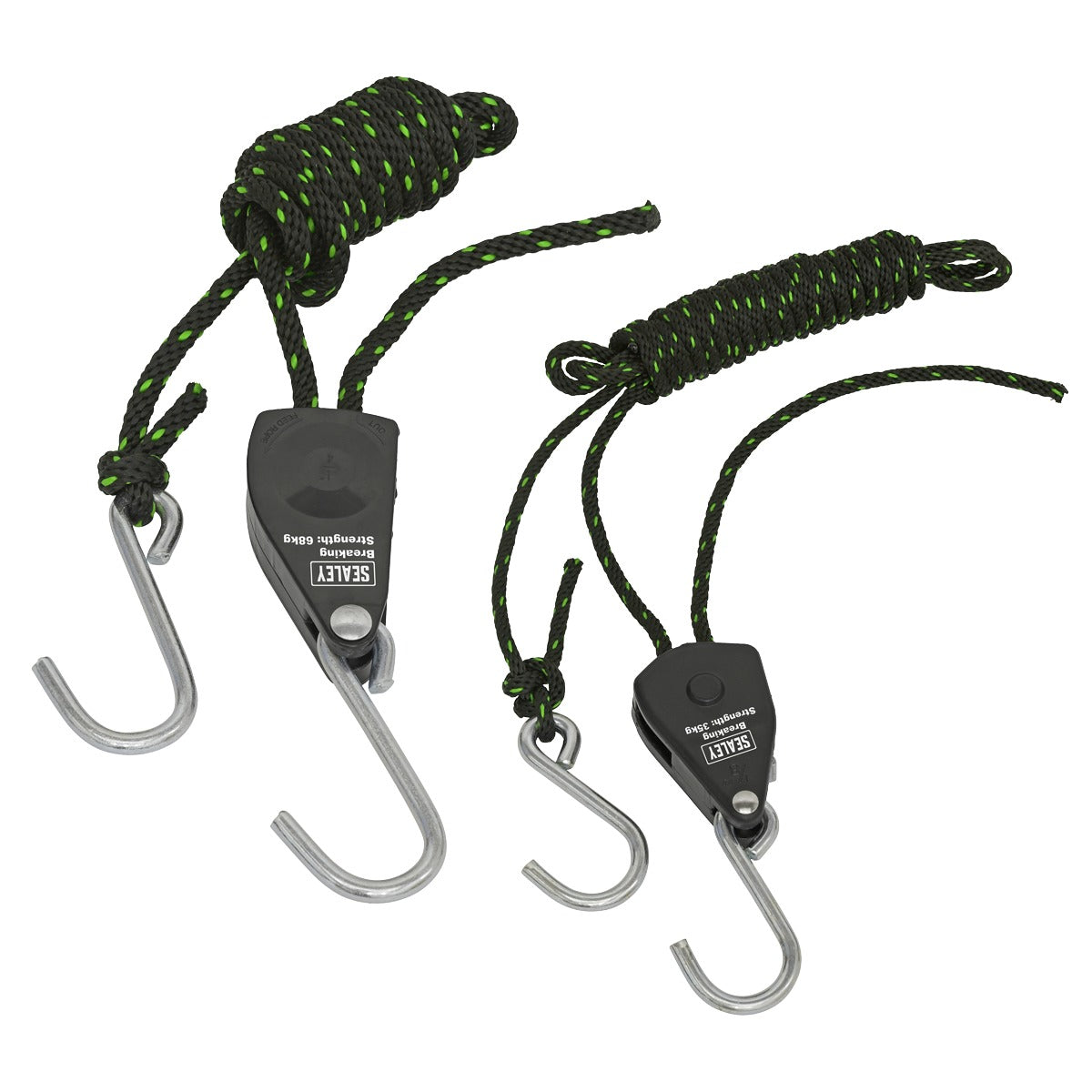 Sealey Ratchet Parts Hanger/Tie Down with S-Shaped Hooks 2m - Pack of 2 VS0114