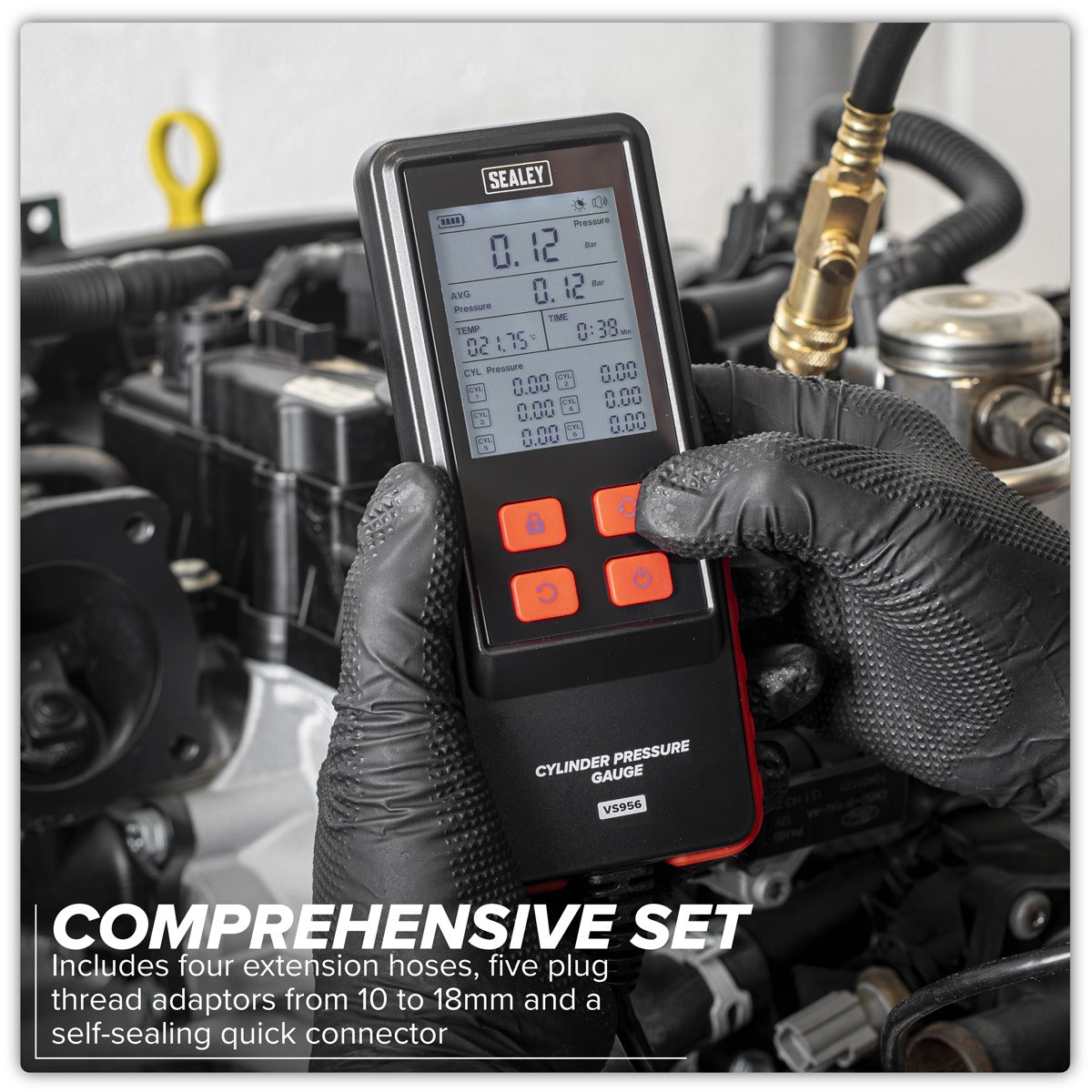 Sealey Digital Compression Test Kit 10pc VS956