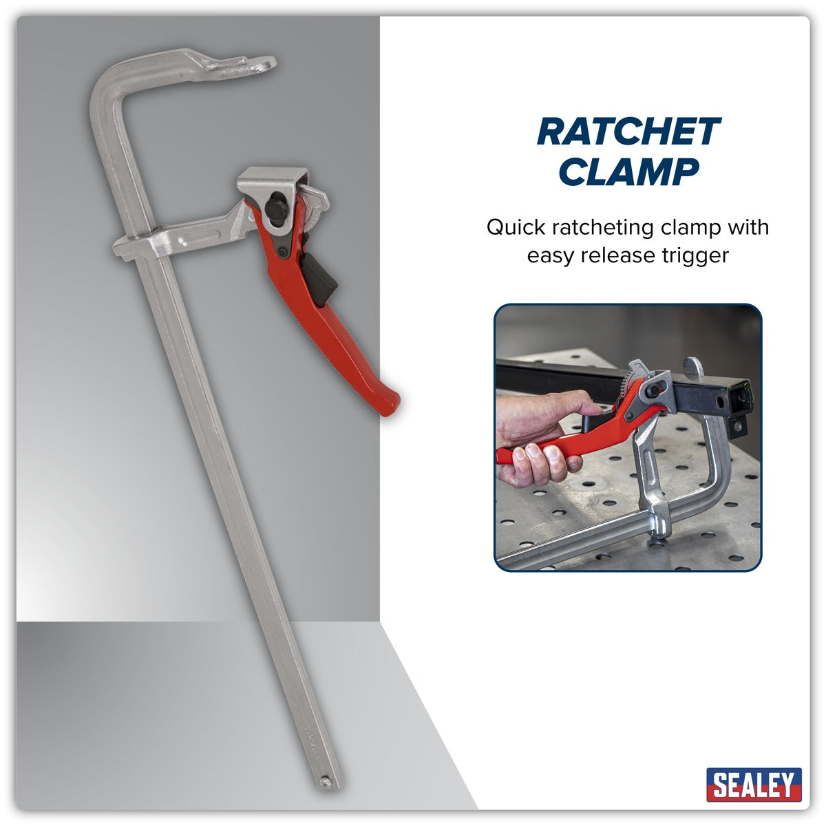 Sealey Welding Ratchet Clamp 600 x 120mm WRC600