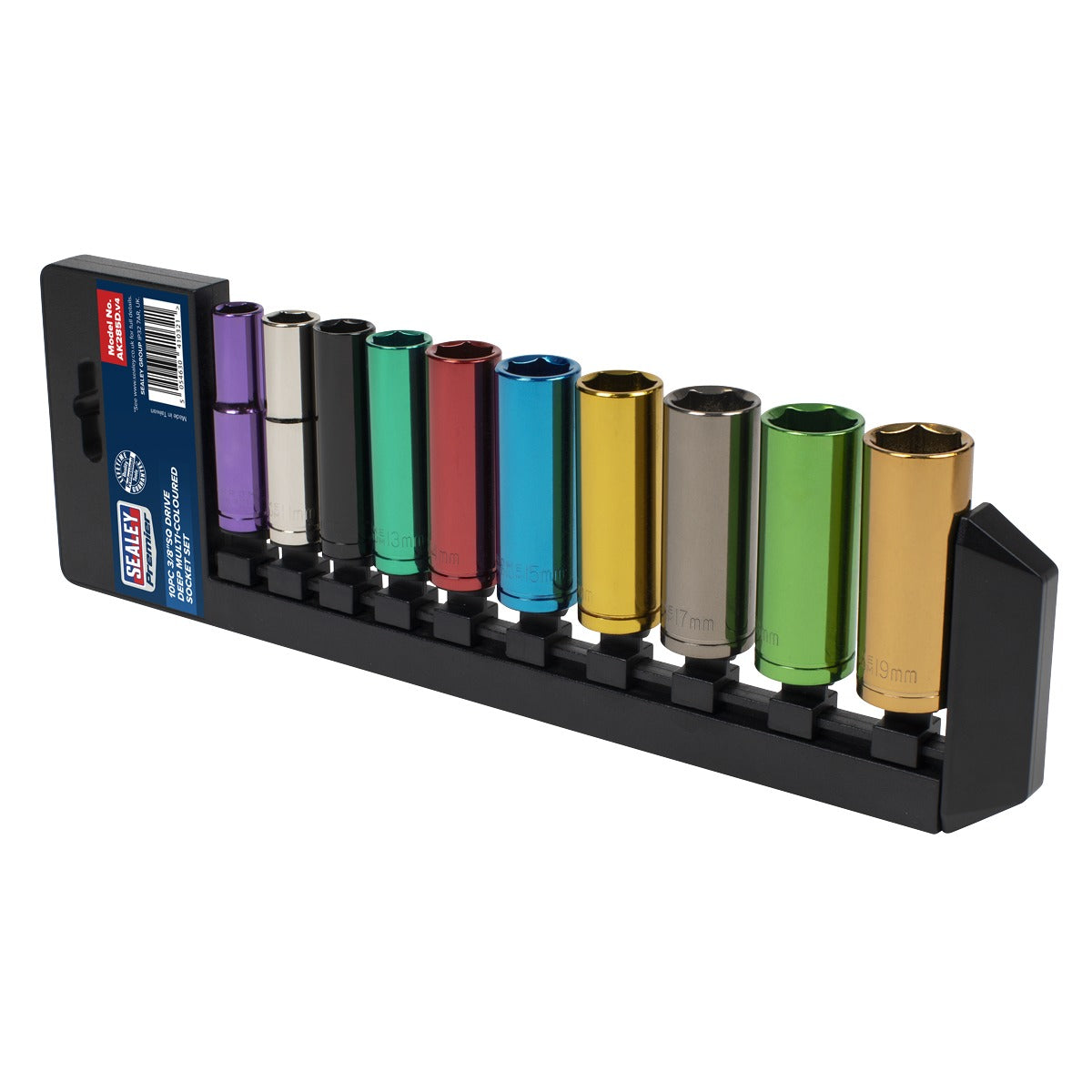 Premier Deep Multi-Coloured Socket Set 3/8"Sq Drive 10pc AK285D