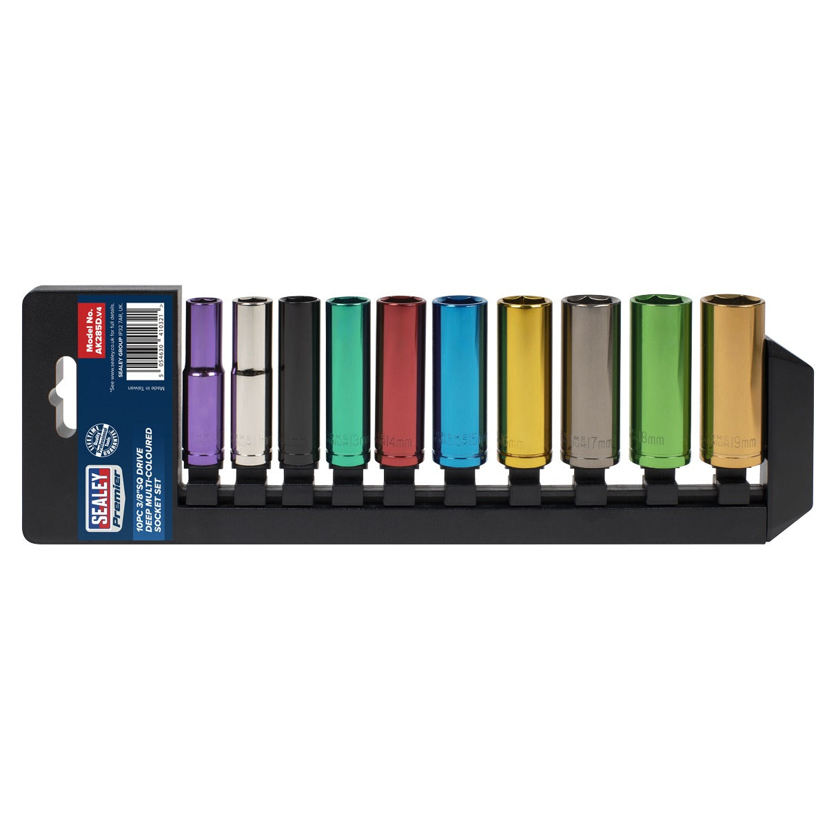 Premier Deep Multi-Coloured Socket Set 3/8"Sq Drive 10pc AK285D