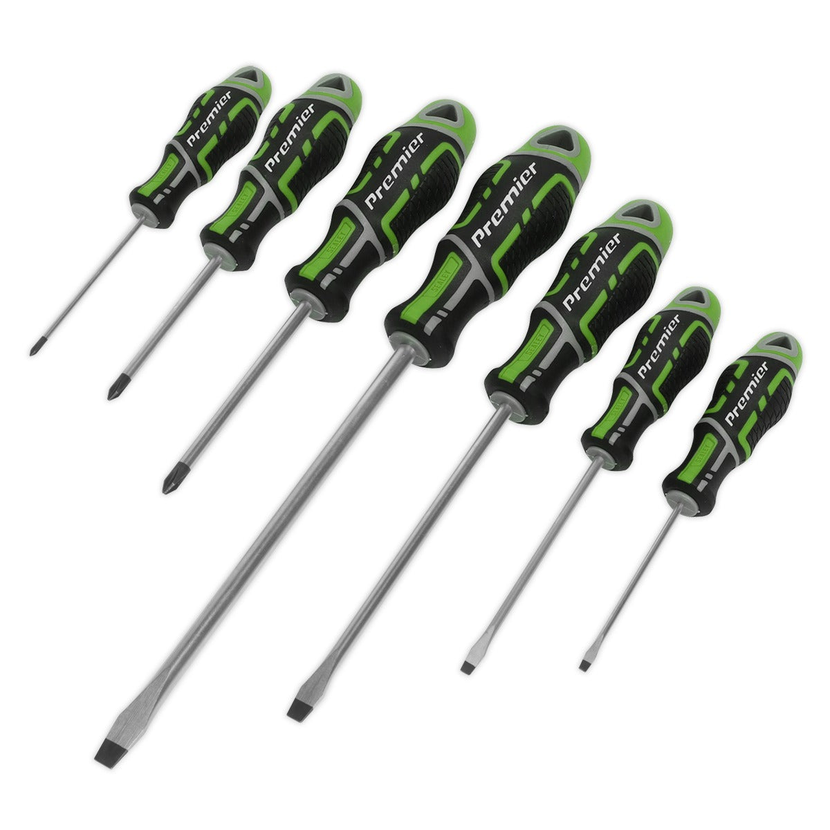 Premier GripMAX Screwdriver Set 7pc - Hi-Vis Green AK4321HV