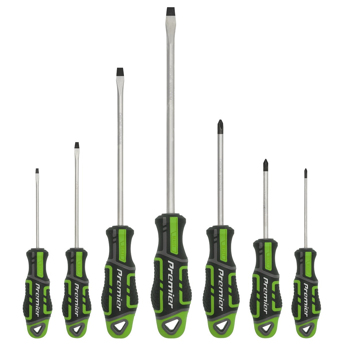 Premier GripMAX Screwdriver Set 7pc - Hi-Vis Green AK4321HV