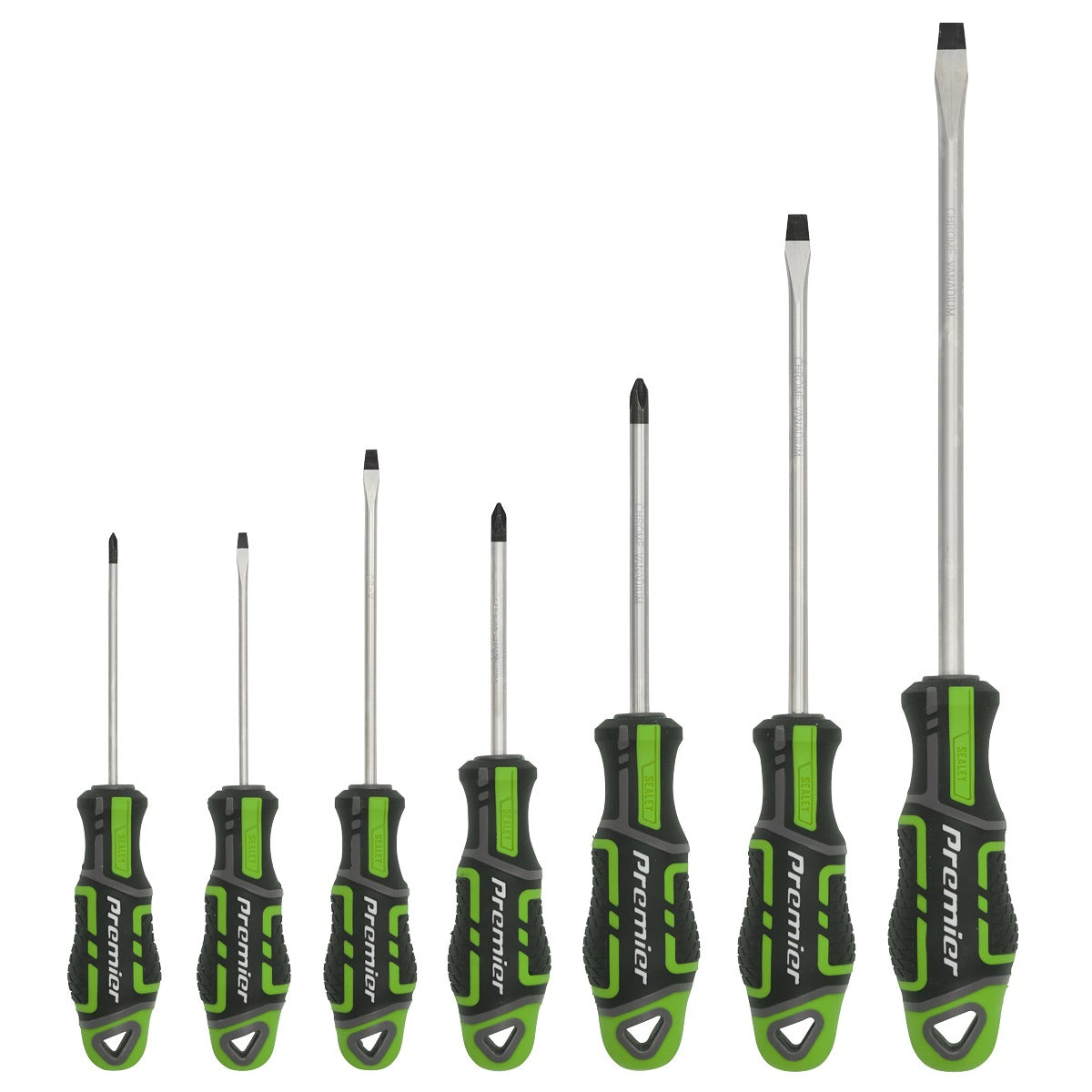 Premier GripMAX Screwdriver Set 7pc - Hi-Vis Green AK4321HV