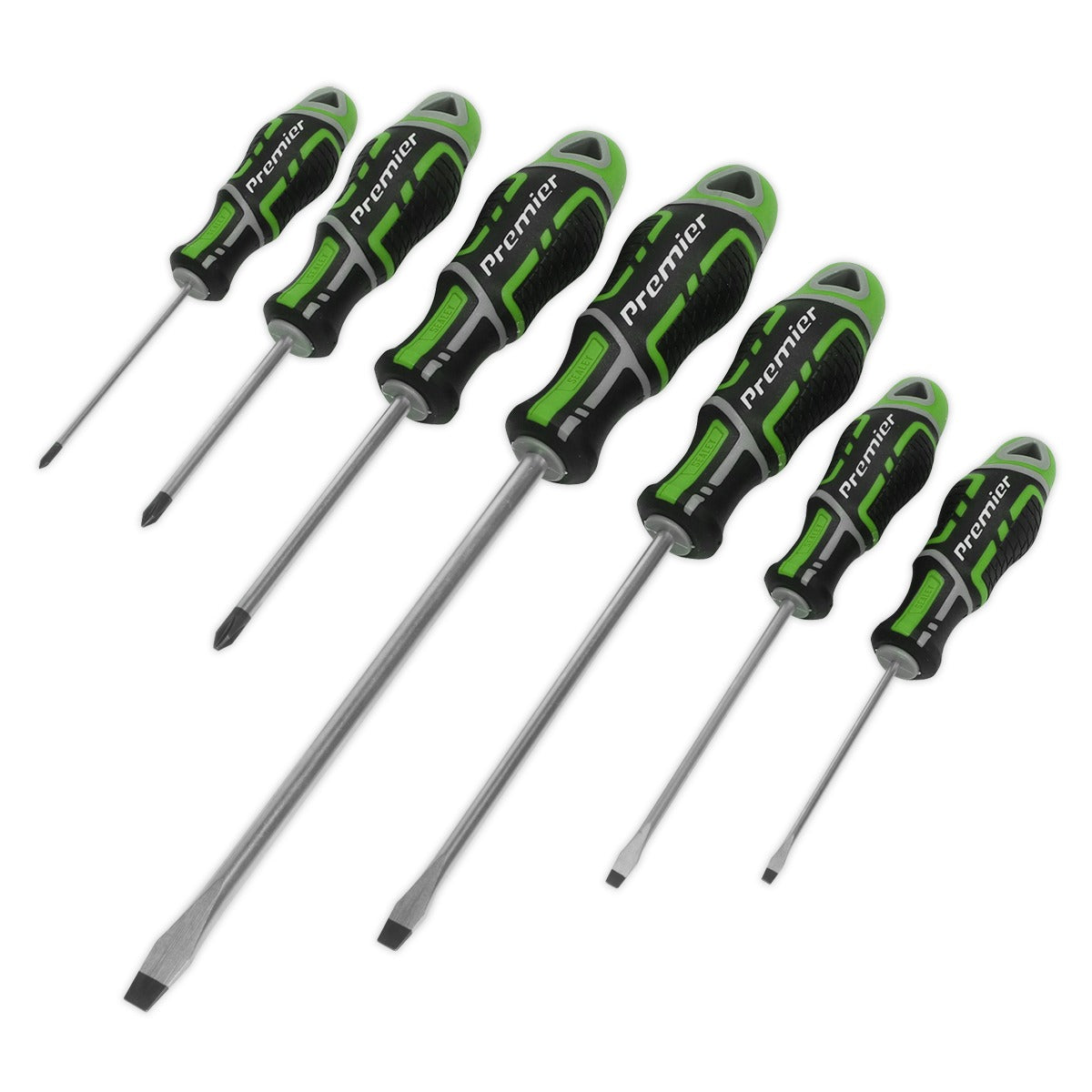 Premier GripMAX Screwdriver Set 7pc - Hi-Vis Green AK4325HV