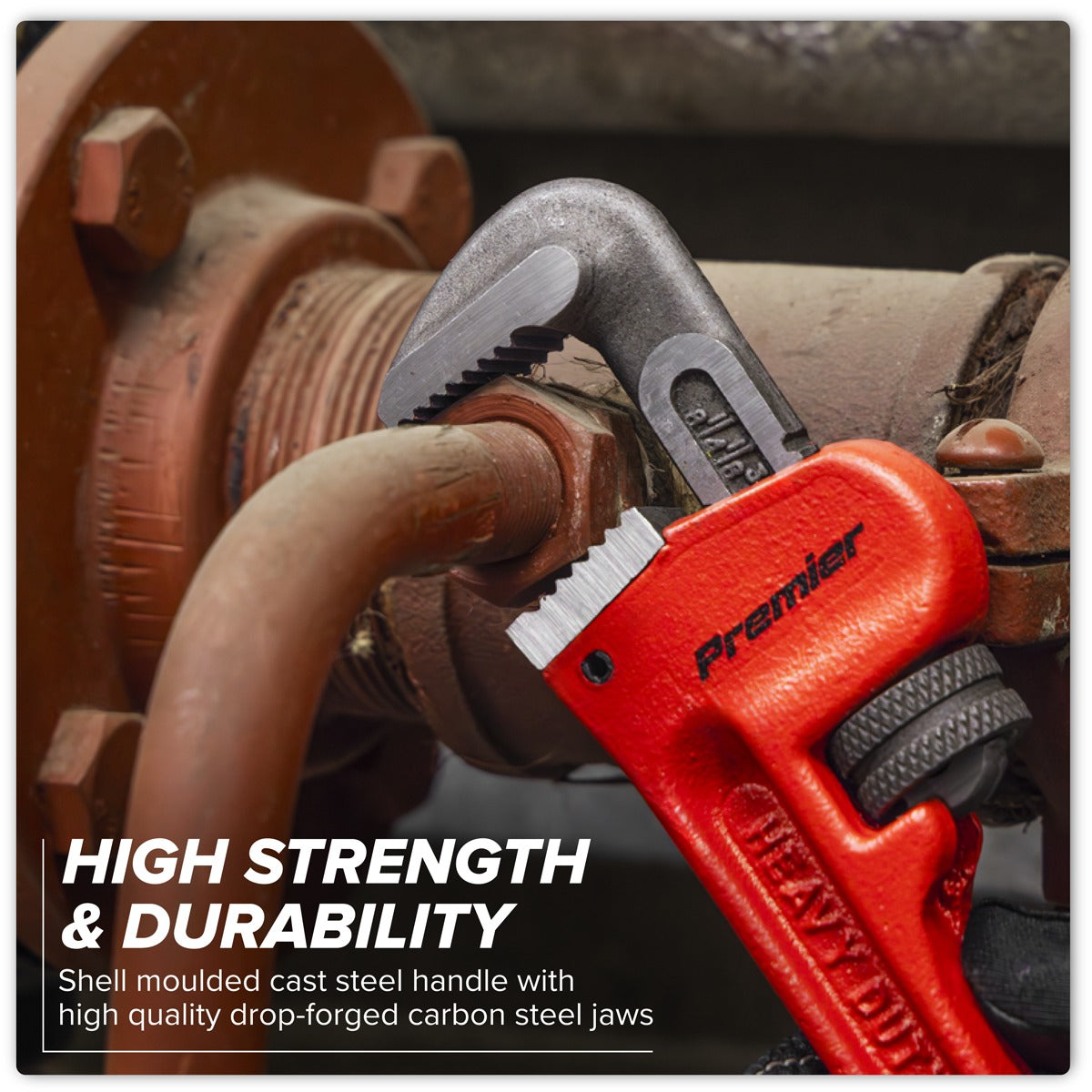 Premier Cast Steel Pipe Wrench European Pattern 200mm AK5101