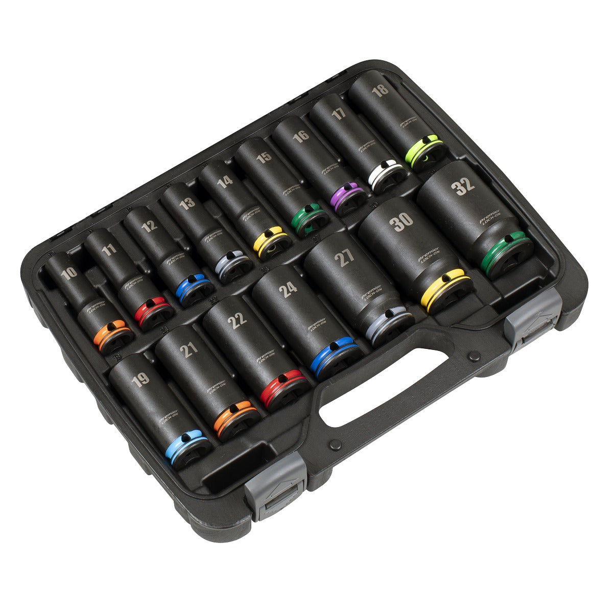 Premier Lock-On Deep Impact Socket Set 1/2"Sq Drive 16pc AK58170M