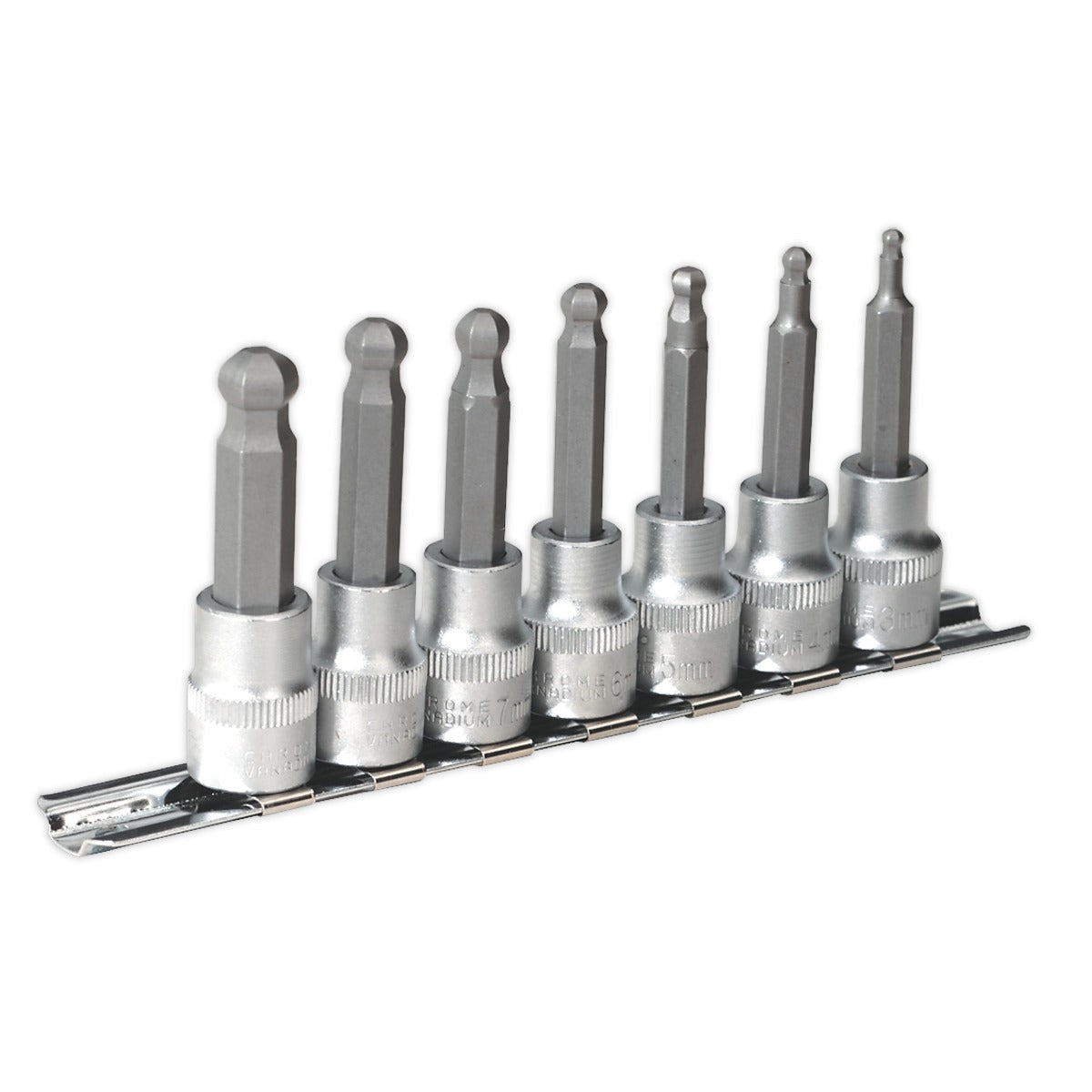 Premier Ball-End Hex Socket Bit Set 3/8"Sq Drive 7pc AK621
