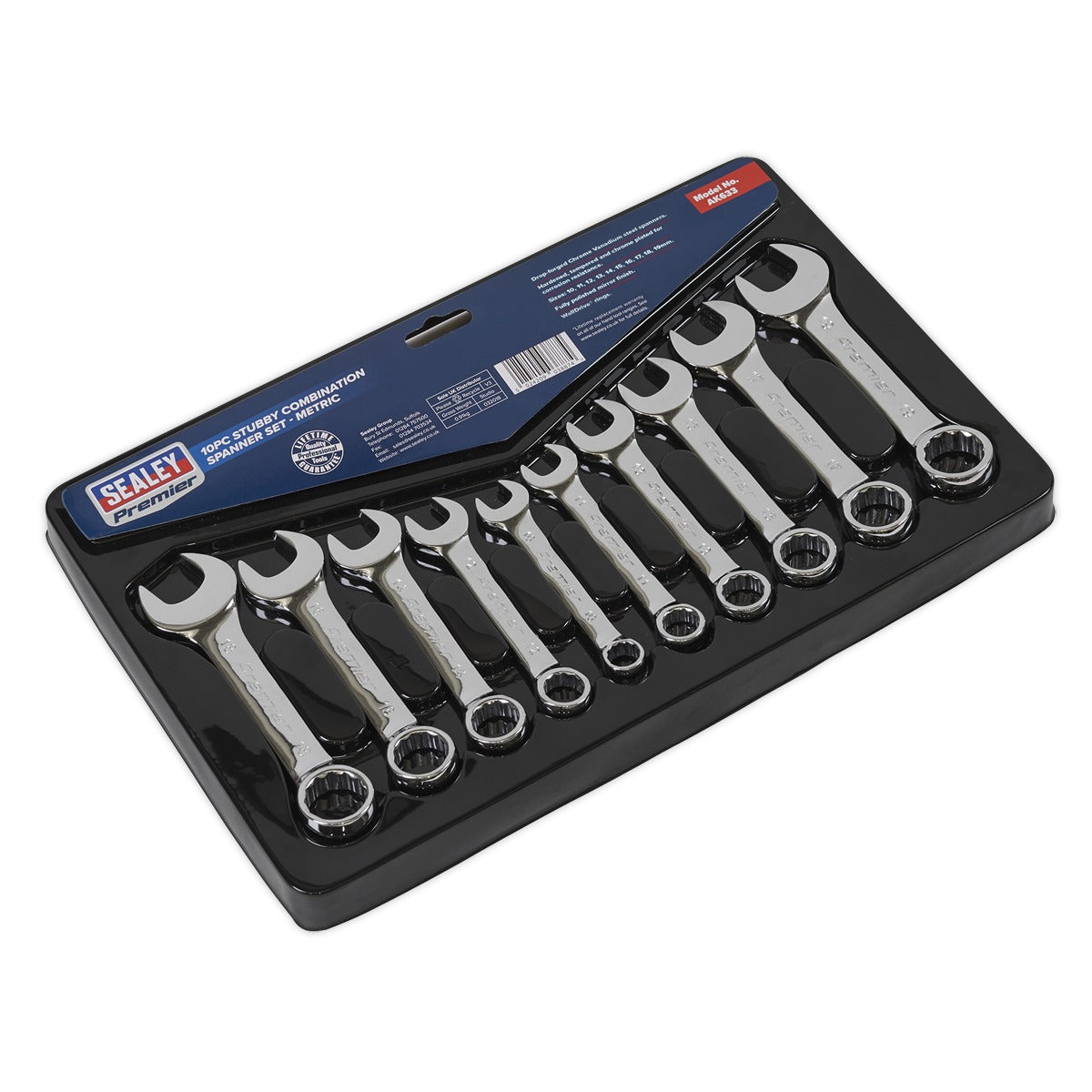 Premier Stubby Combination Spanner Set 10pc AK633