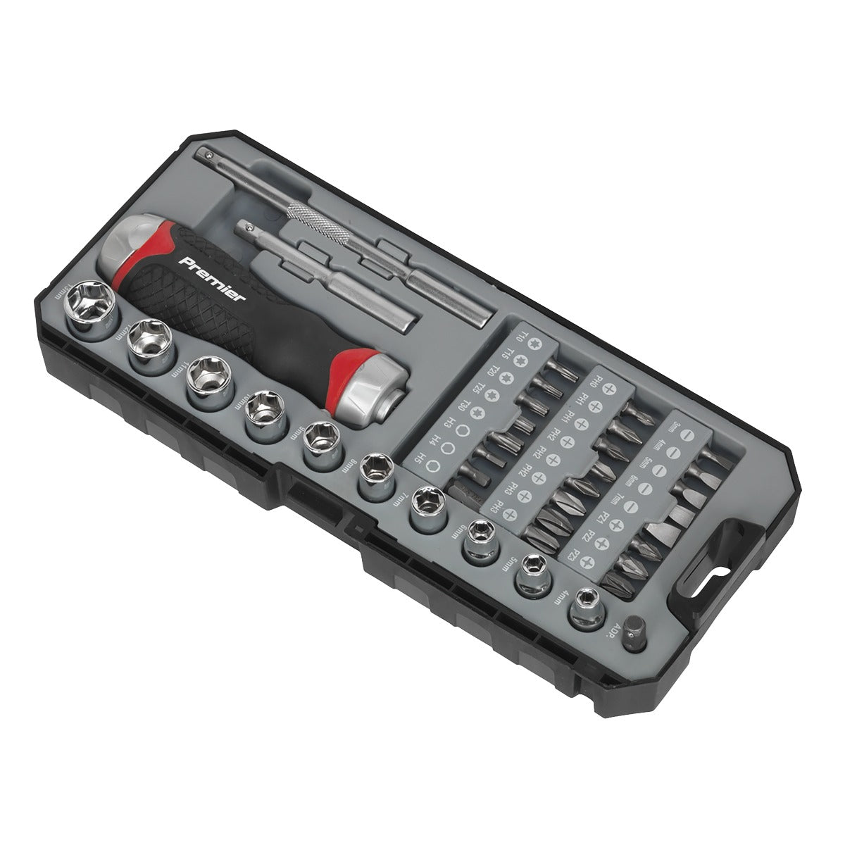 Premier Fine Tooth Ratchet Screwdriver Socket & Bit Set 38pc AK64905