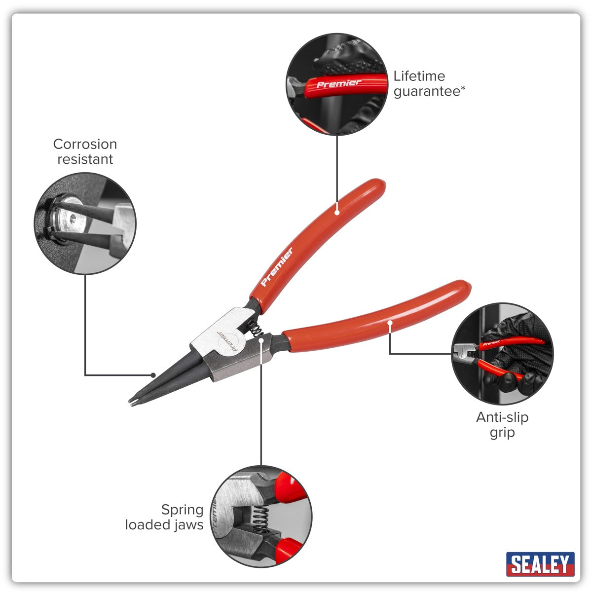 Premier Circlip Pliers External Straight Nose 140mm AK84532